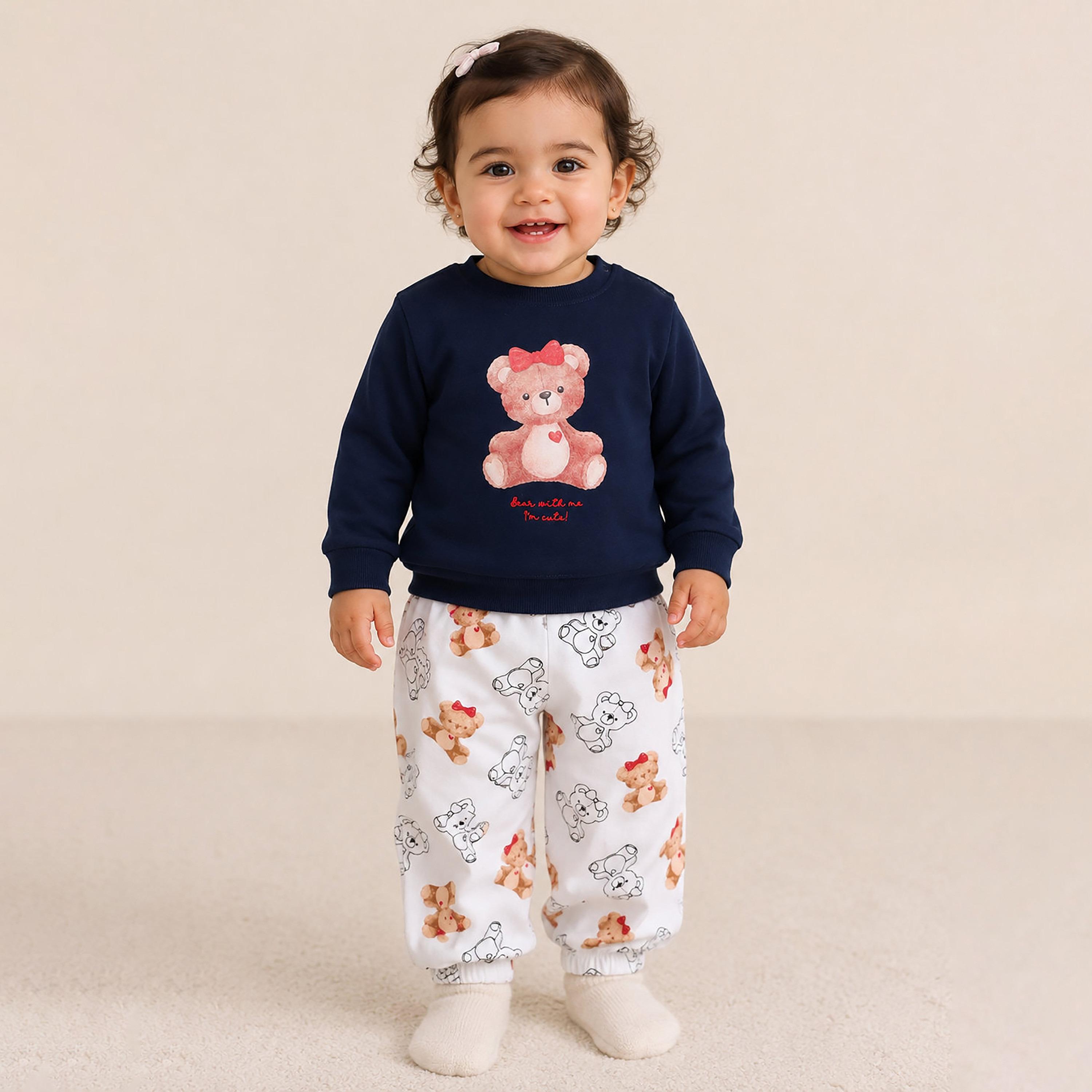 Victor and Jane 2-Piece Long Sleeves Sweatshirt & Printed Joggers-baby-girls-clothing-setsandcoords-image-1