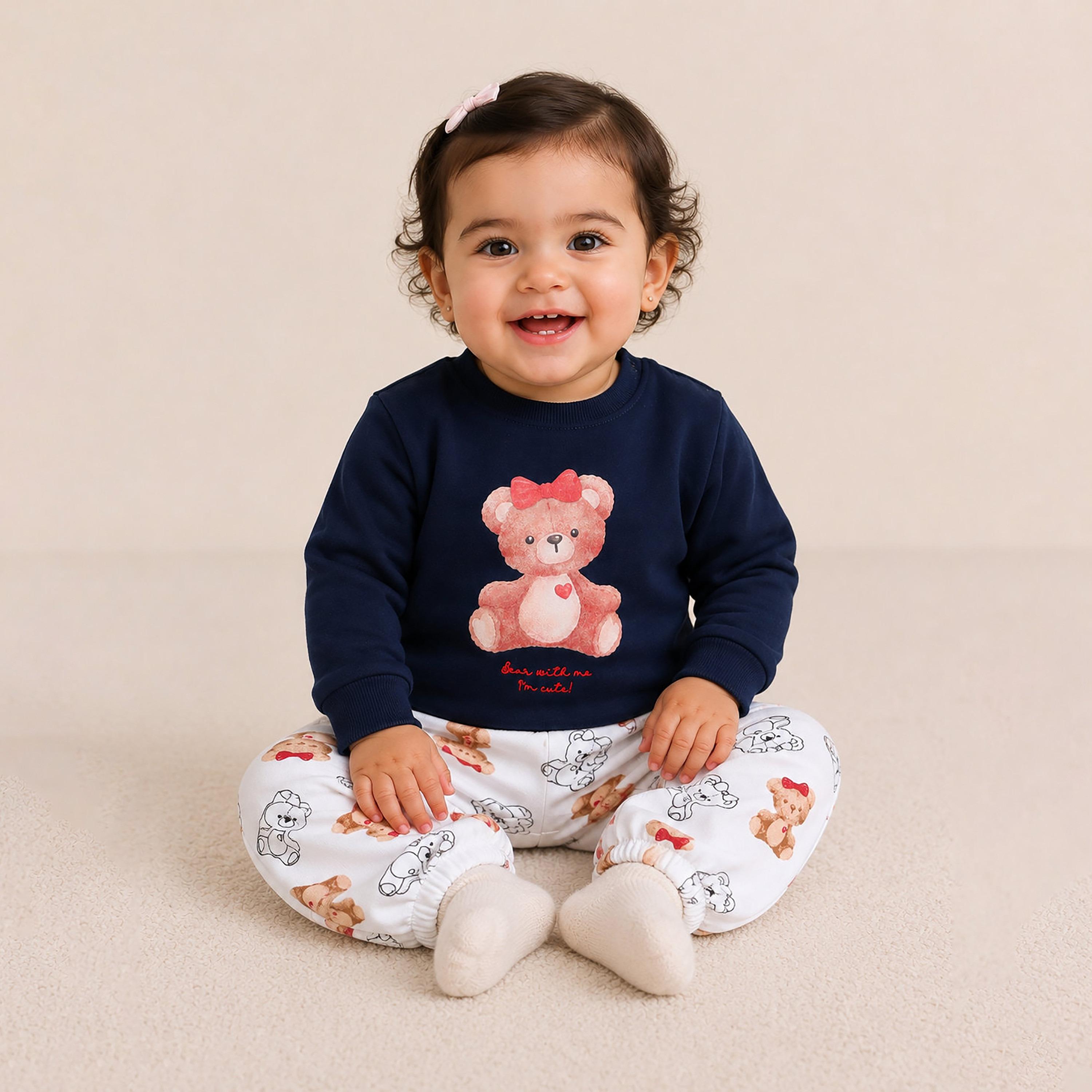 Victor and Jane 2-Piece Long Sleeves Sweatshirt & Printed Joggers-baby-girls-clothing-setsandcoords-image-2