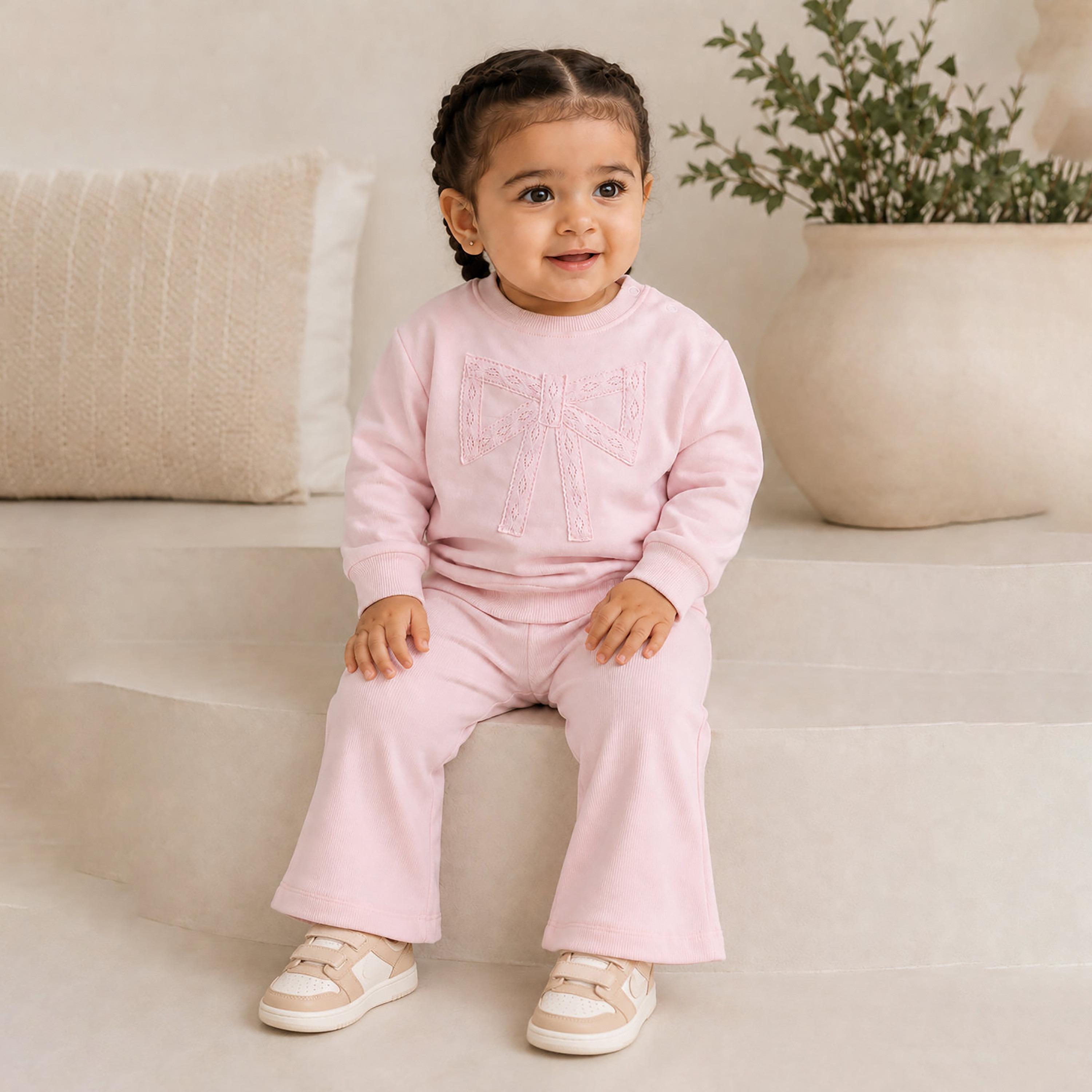 Victor and Jane 2-Piece Sweatshirt & Flared Pants-baby-girls-clothing-setsandcoords-image-2