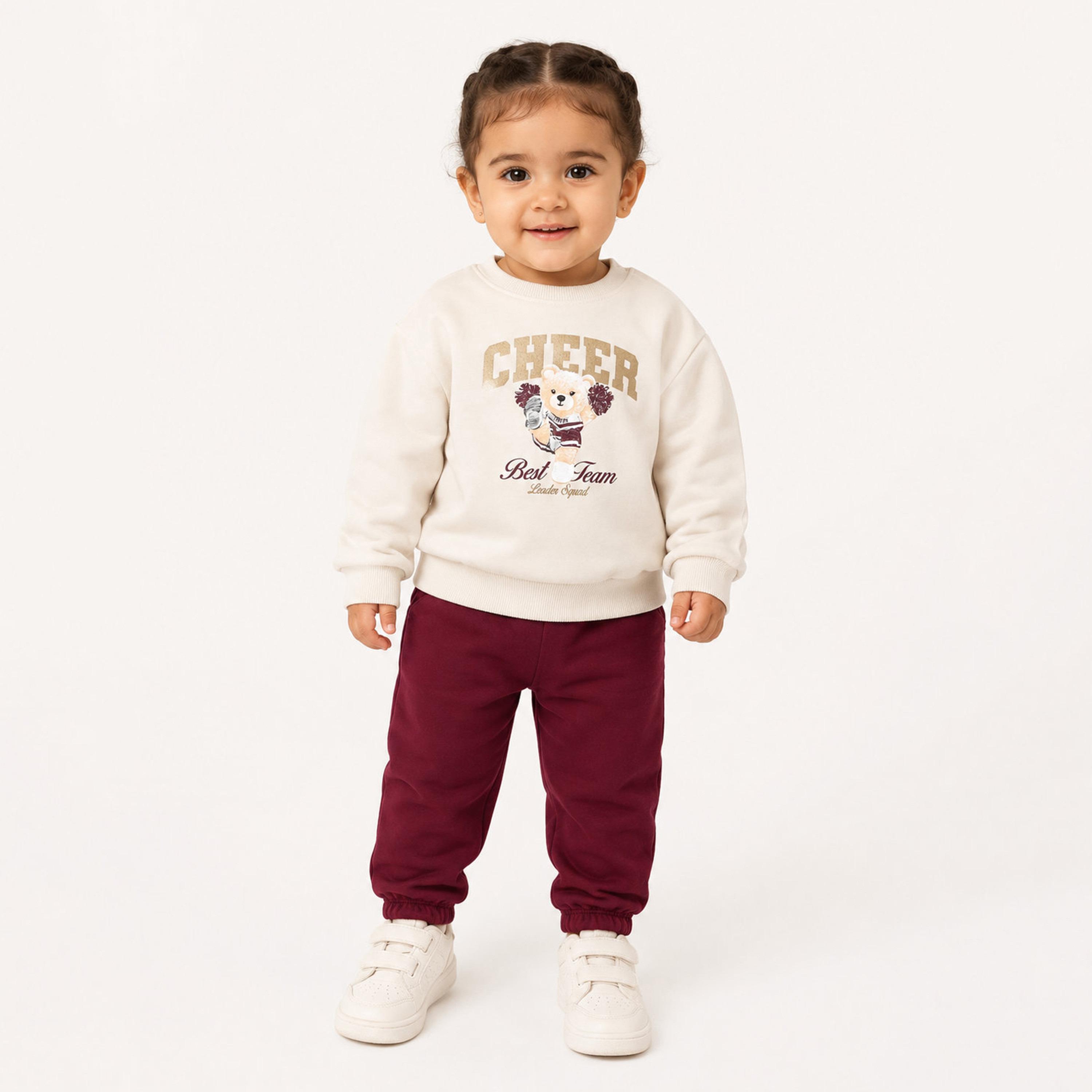 طقم قطعتين سويت شيرت بأكمام طويلة وبنطال رياضي (جوغر) من فيكتور أند جين-baby-girls-clothing-setsandcoords-image-1