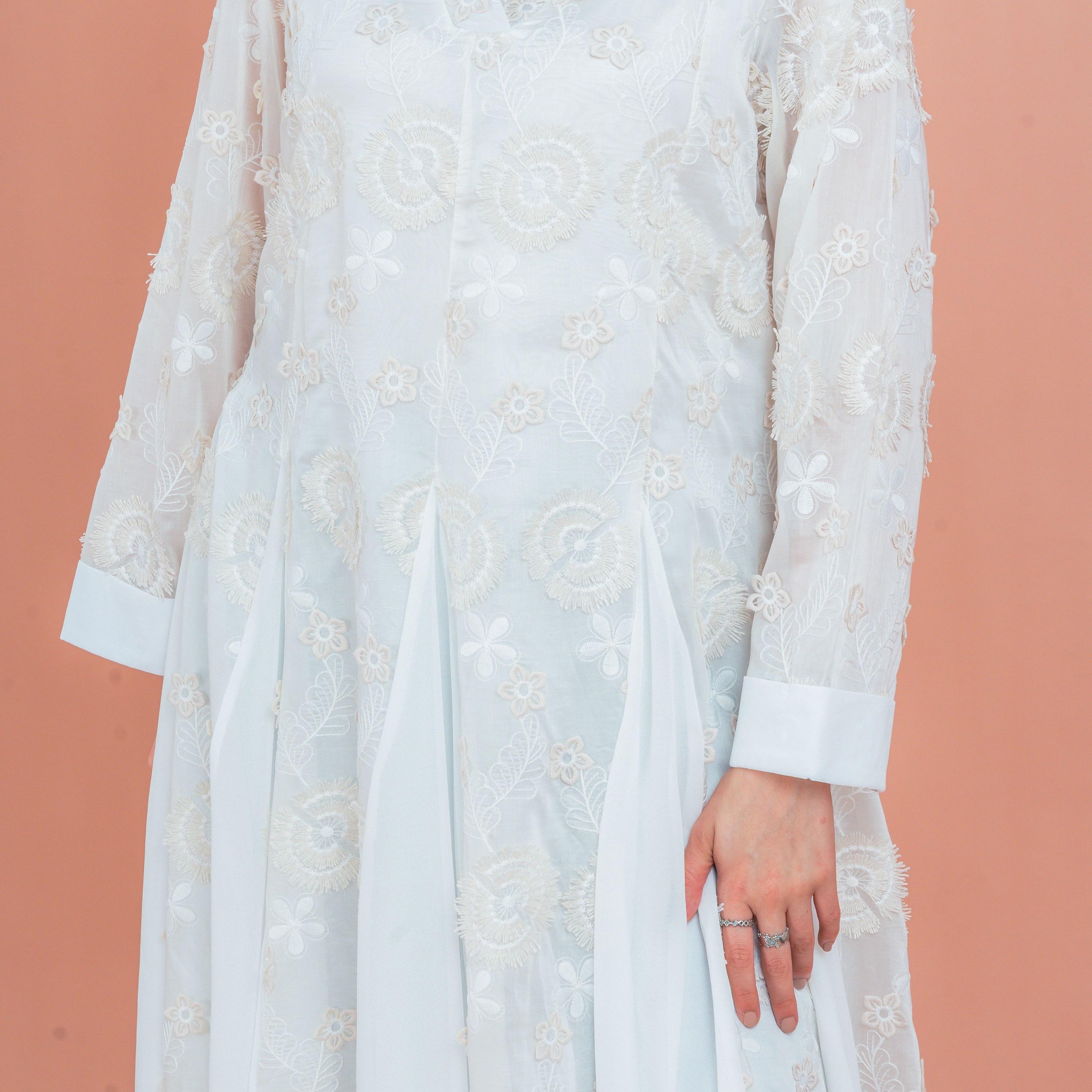 IKKXA Floral Aura Embroidered Godet Panels Women's Jalabiya-women-arabicclothing-jalabiyas-image-2
