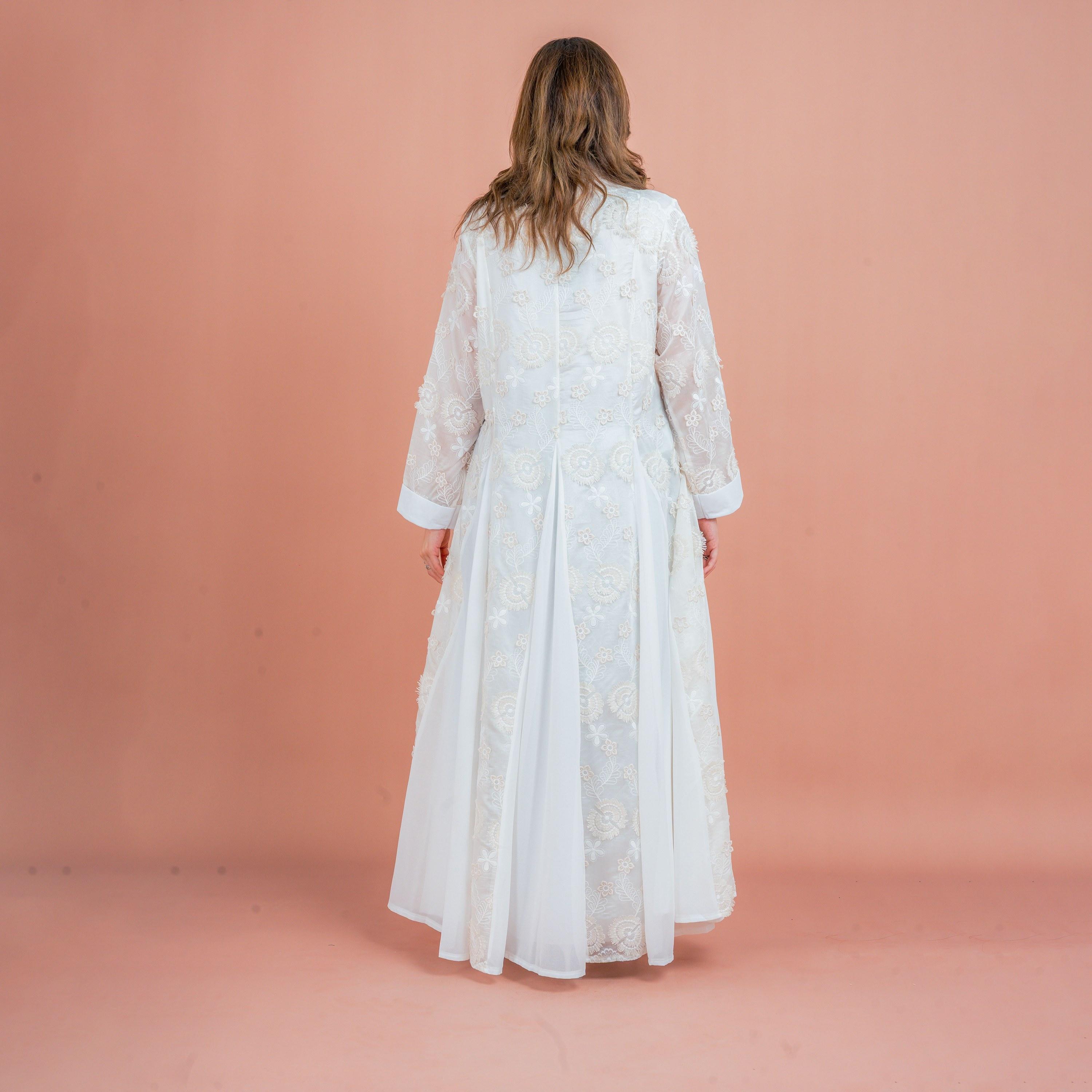 IKKXA Floral Aura Embroidered Godet Panels Women's Jalabiya-women-arabicclothing-jalabiyas-image-5