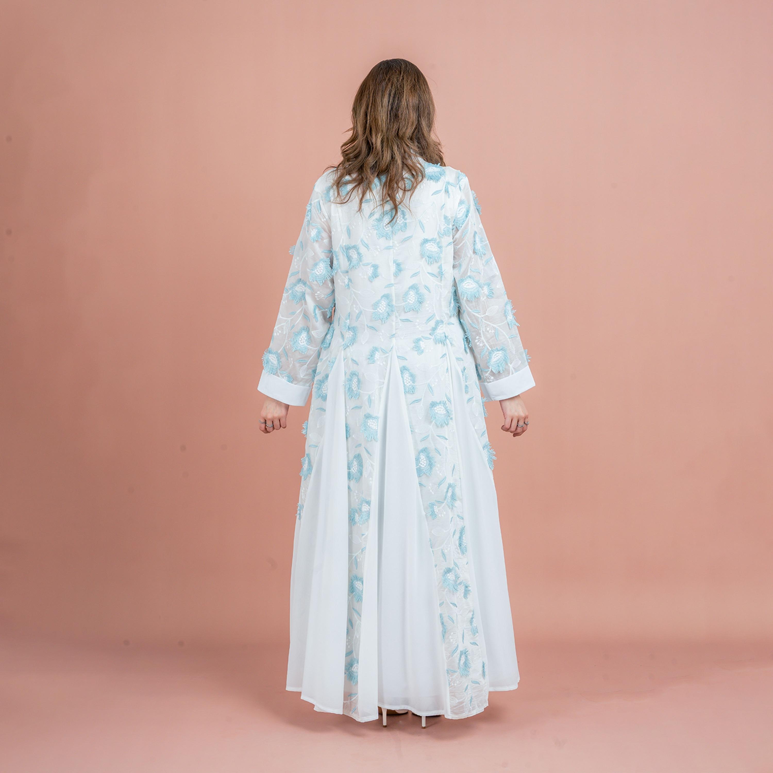 جلابية نسائية بتصميم هالة زهور مطرزة بألواح جوديه من إككسا-women-arabicclothing-jalabiyas-image-5