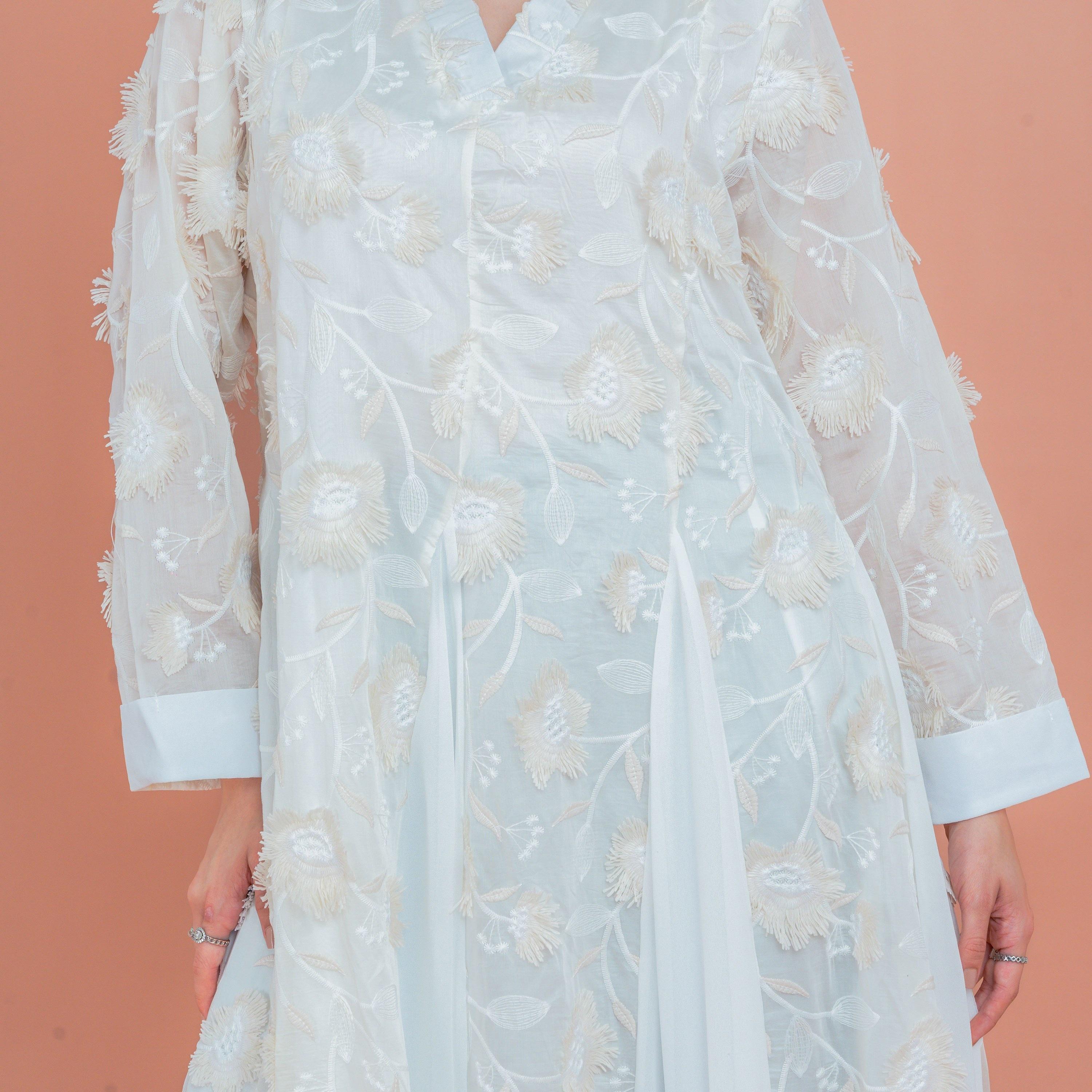 جلابية نسائية بتصميم هالة زهور مطرزة بألواح جوديه من إككسا-women-arabicclothing-jalabiyas-image-7