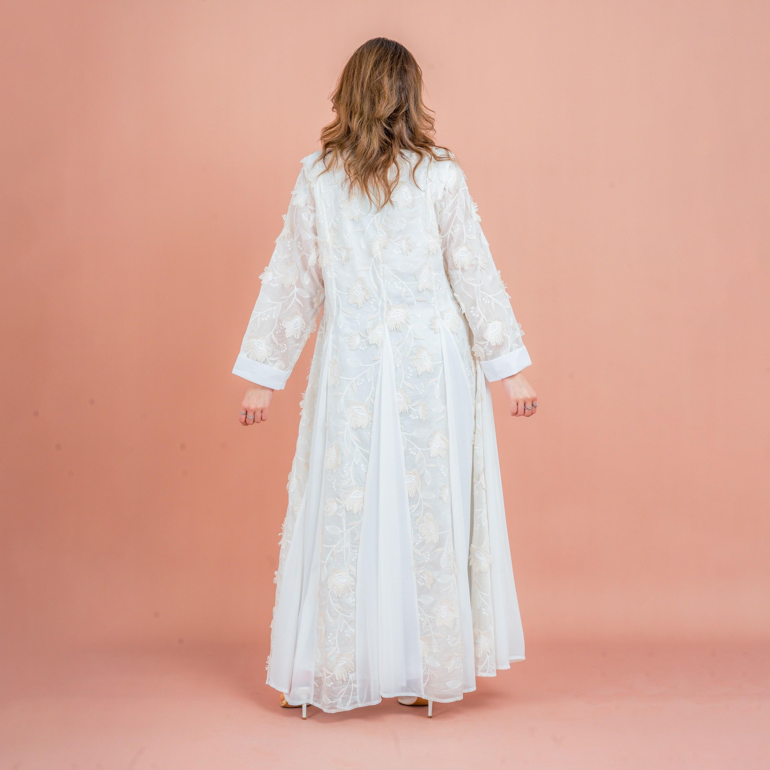 جلابية نسائية بتصميم هالة زهور مطرزة بألواح جوديه من إككسا-women-arabicclothing-jalabiyas-image-9