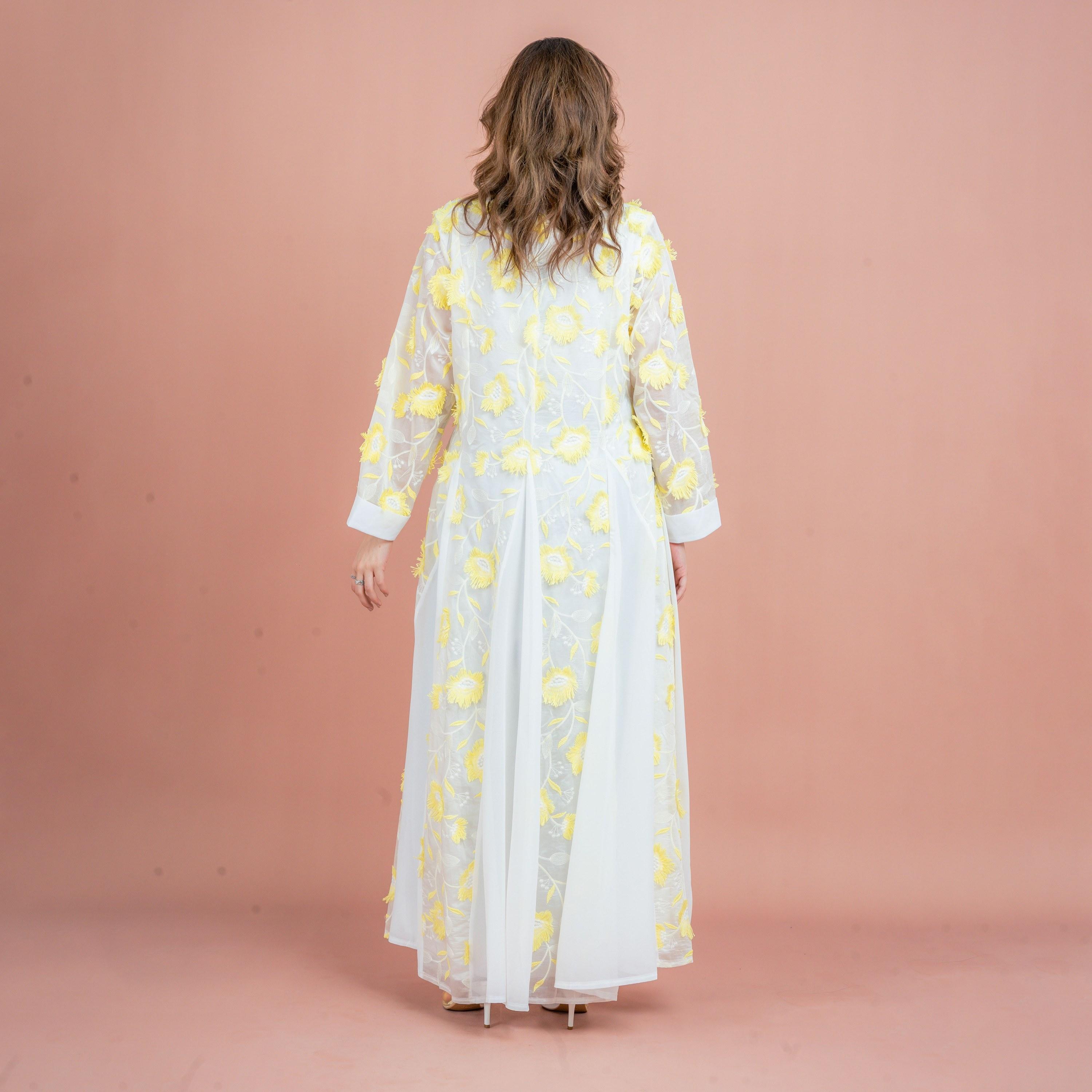 IKKXA Floral Aura Embroidered Godet Panels Women's Jalabiya-women-arabicclothing-jalabiyas-image-5