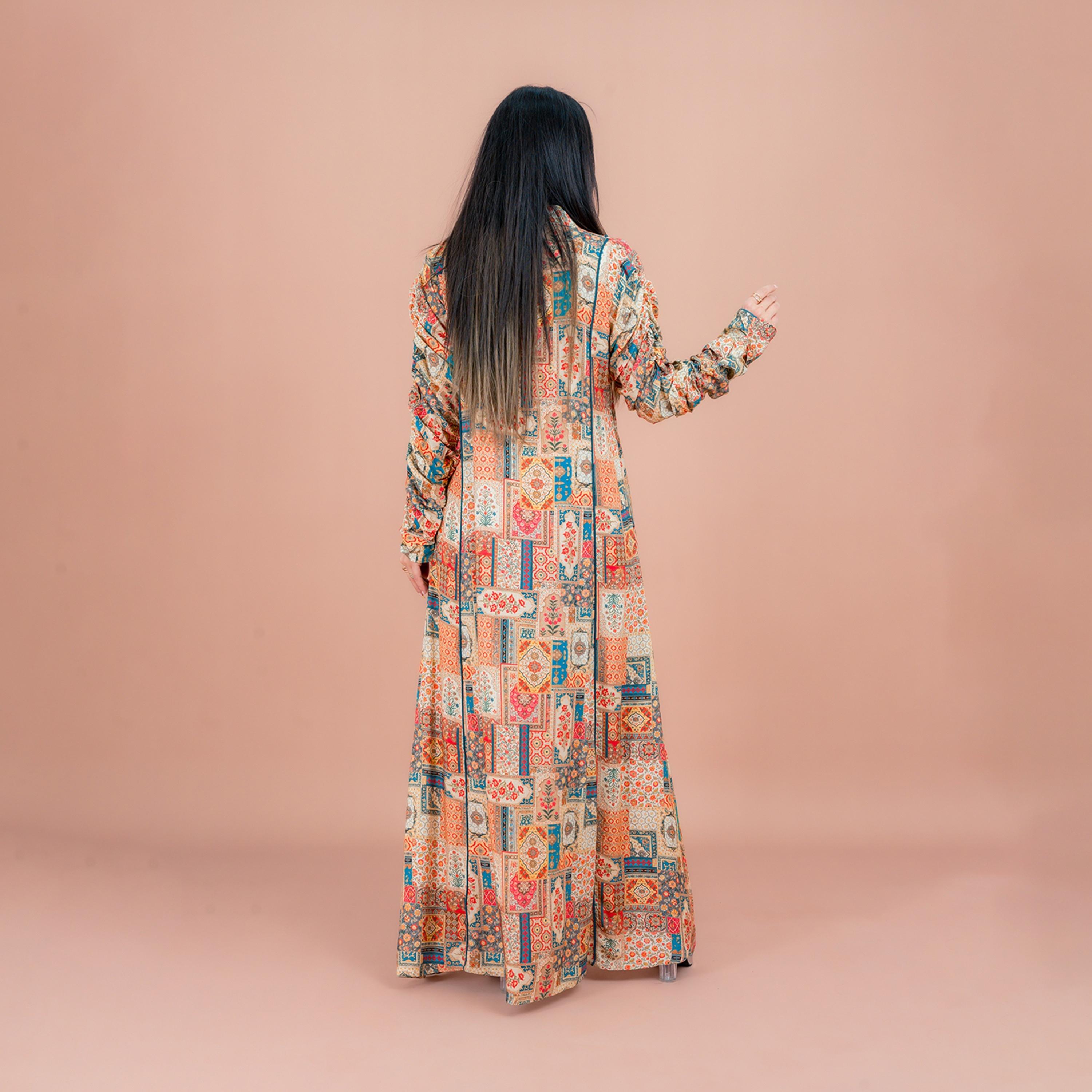 IKKXA Multicolour All Over Printed Women's Jalabiya-women-arabicclothing-jalabiyas-image-4