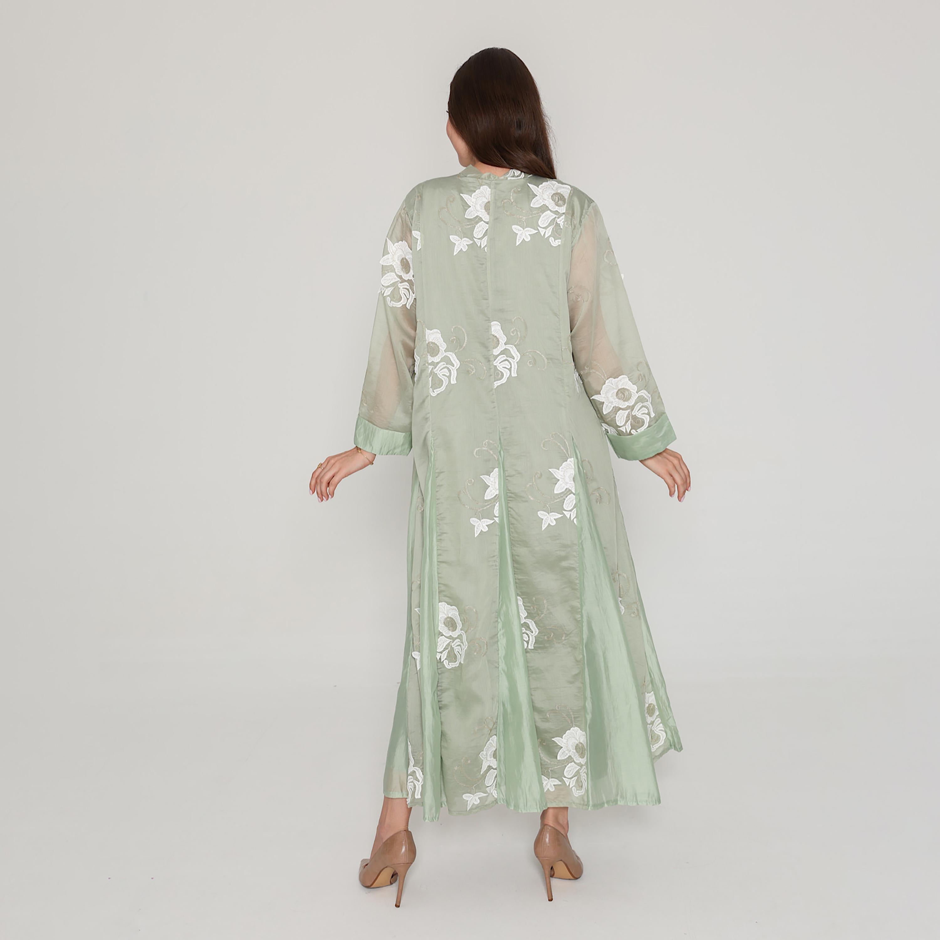 IKKXA Floral Embroidered with Godet Panels Women's Jalabiya-women-clothing-dresses-image-4