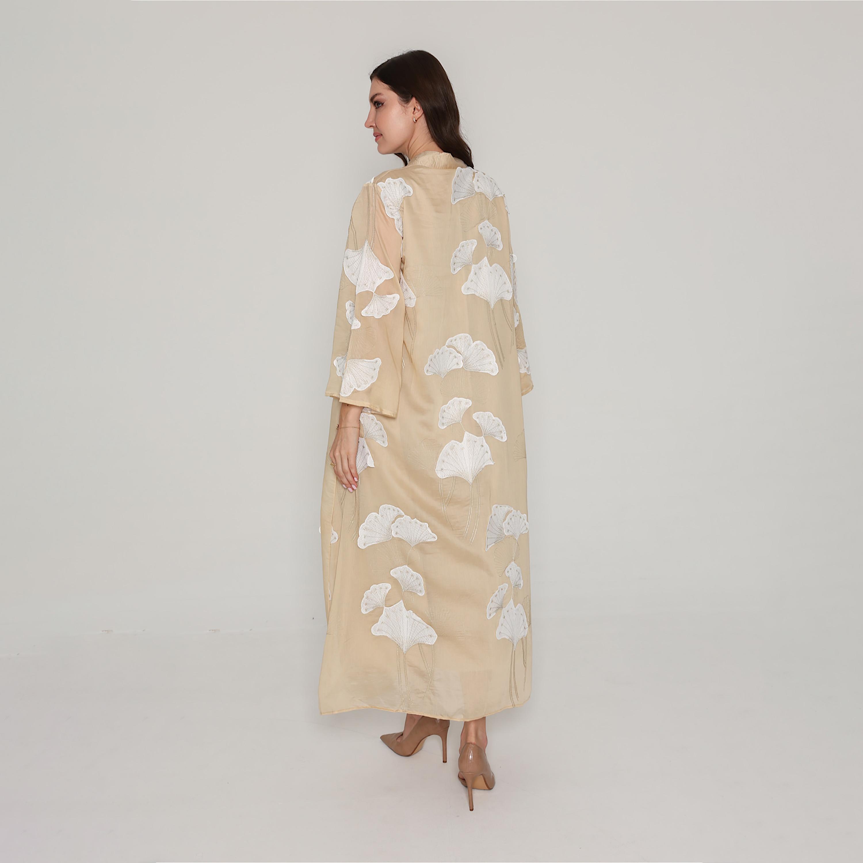 IKKXA Floral Embroidered with Rhinestone Mandarin Collar Flared Sleeves Women's Jalabiya-women-clothing-dresses-image-4