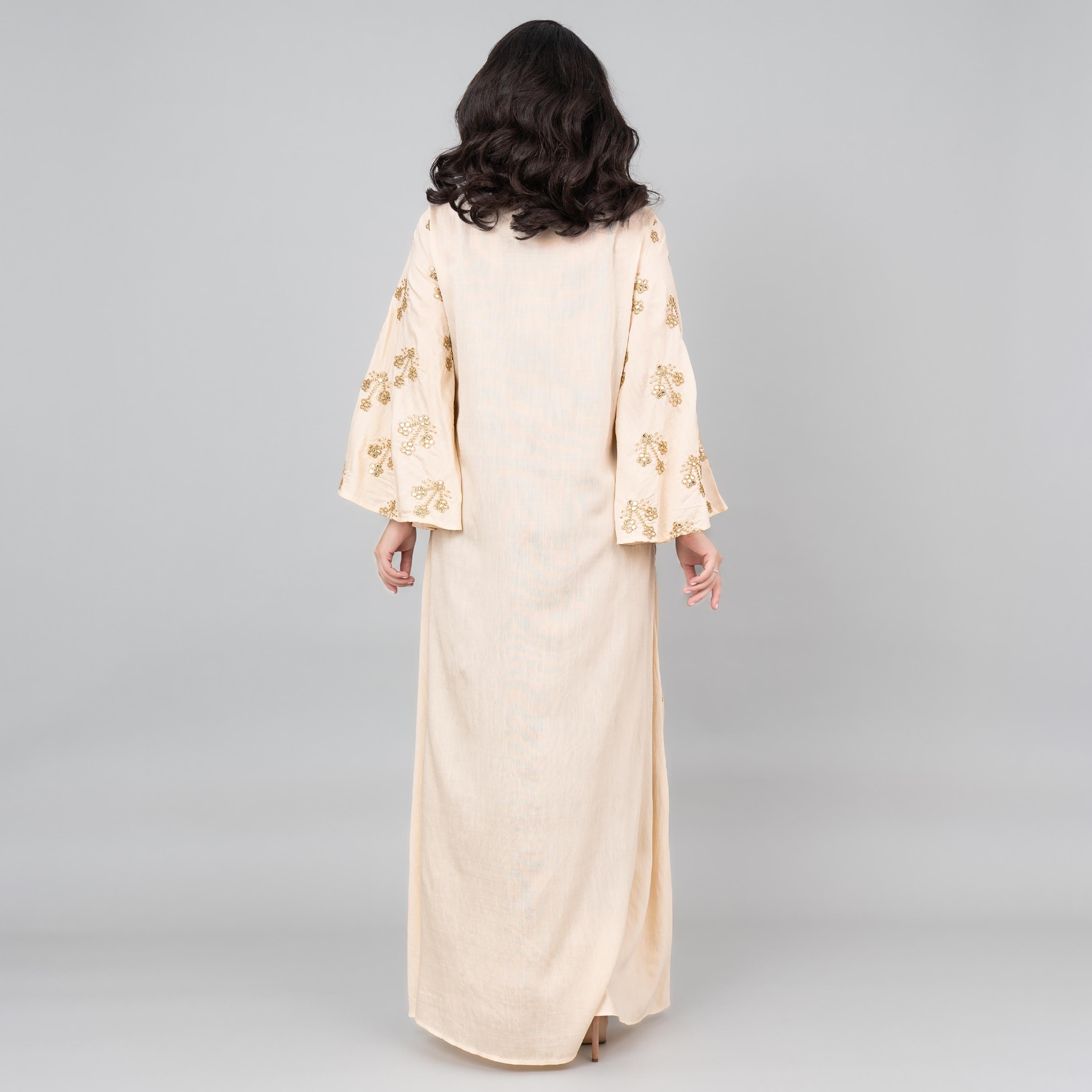جلابية نسائية مطرزة بألوان زاهية بأكمام واسعة من إككسا-women-arabicclothing-jalabiyas-image-4