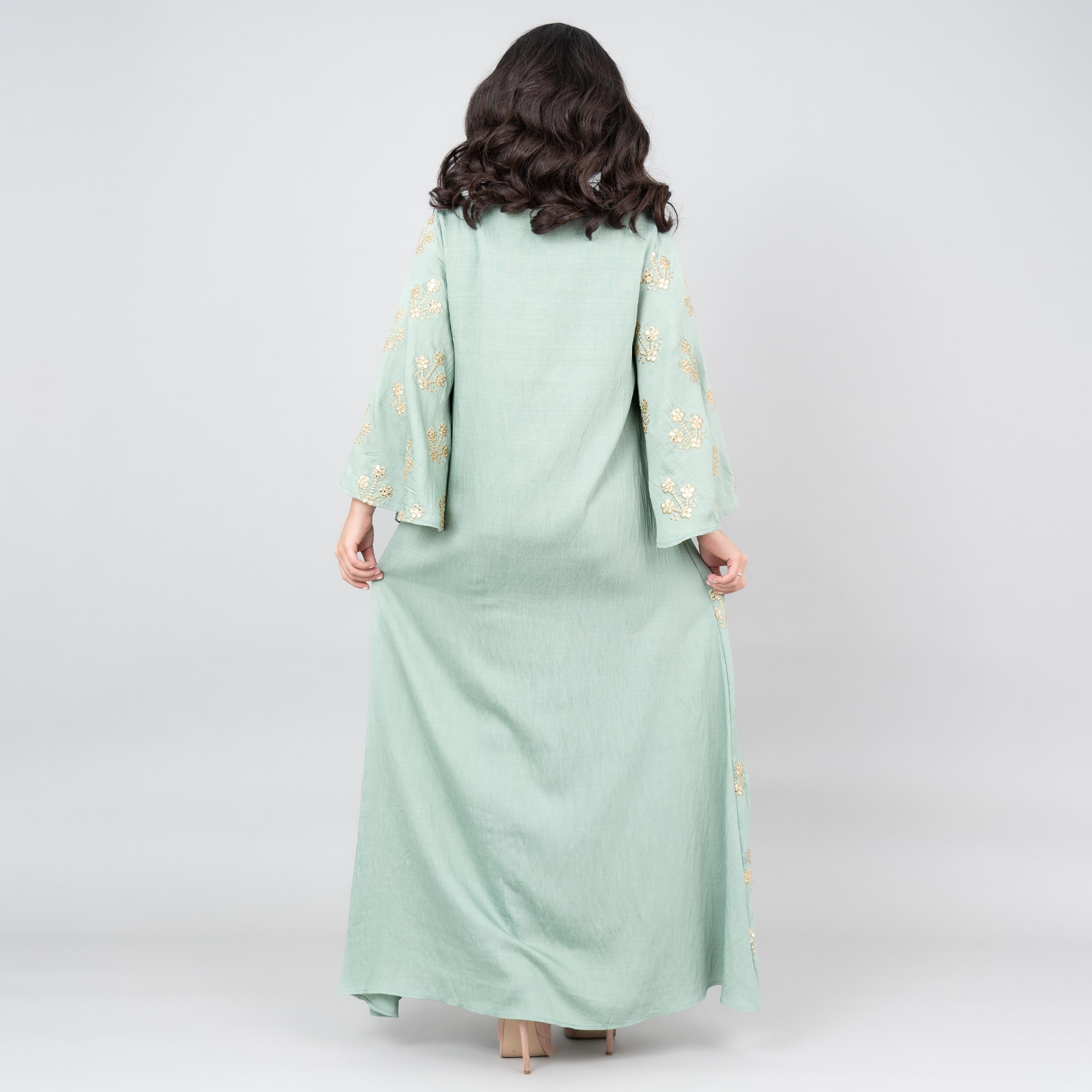 جلابية نسائية مطرزة بألوان زاهية بأكمام واسعة من إككسا-women-arabicclothing-jalabiyas-image-20