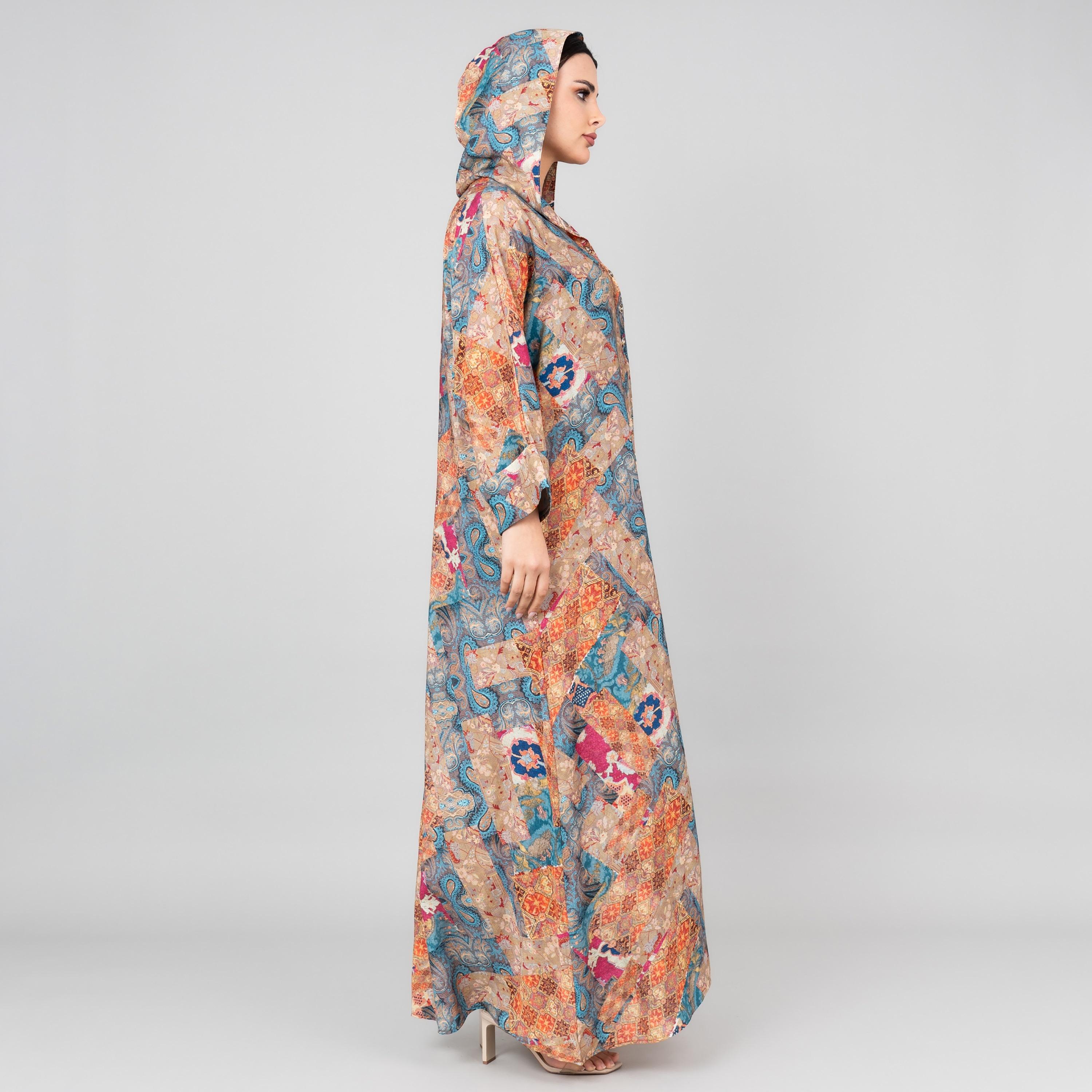 IKKXA Printed Hooded Women's Jalabiya-women-arabicclothing-jalabiyas-image-15