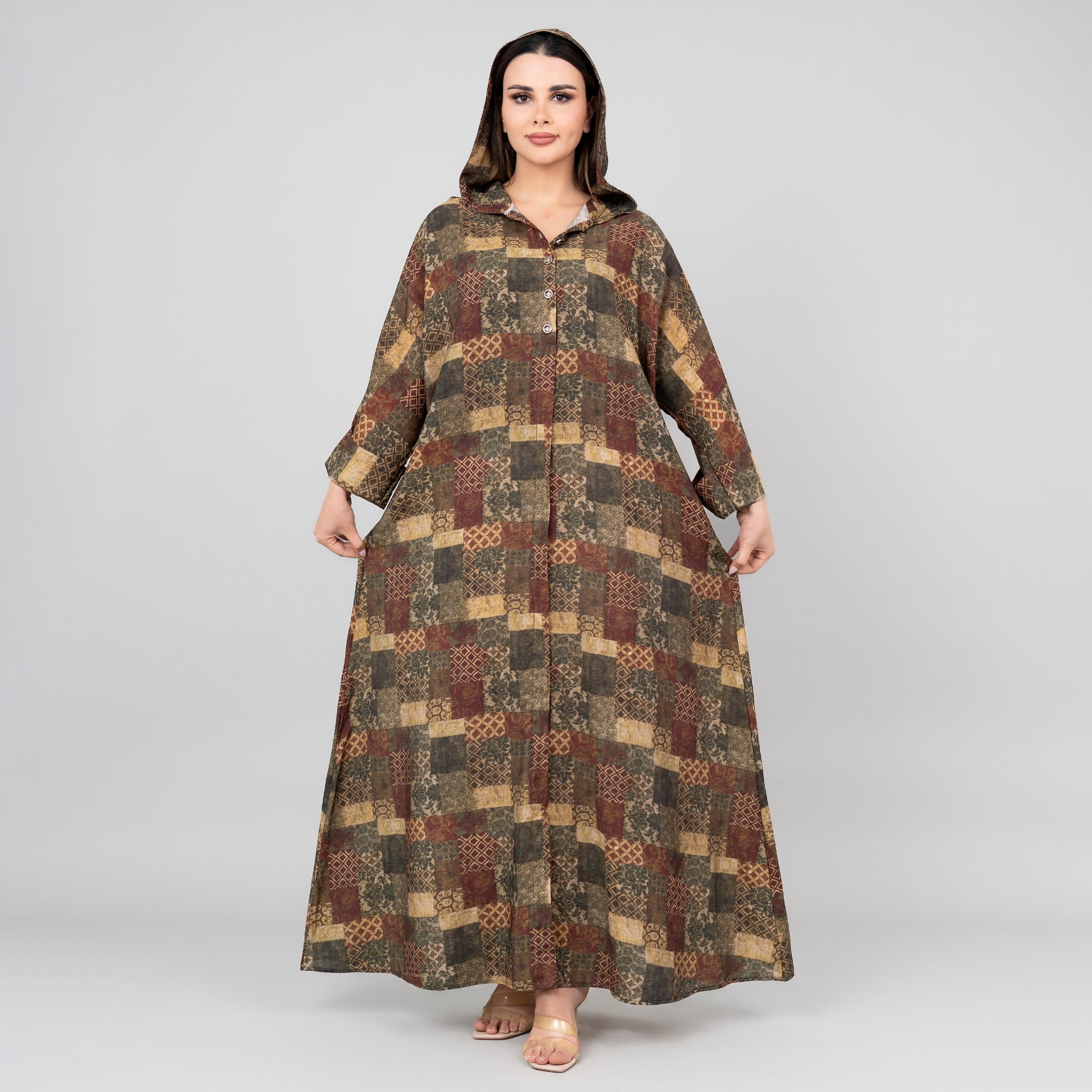 IKKXA Printed Hooded Women's Jalabiya-women-arabicclothing-jalabiyas-image-5