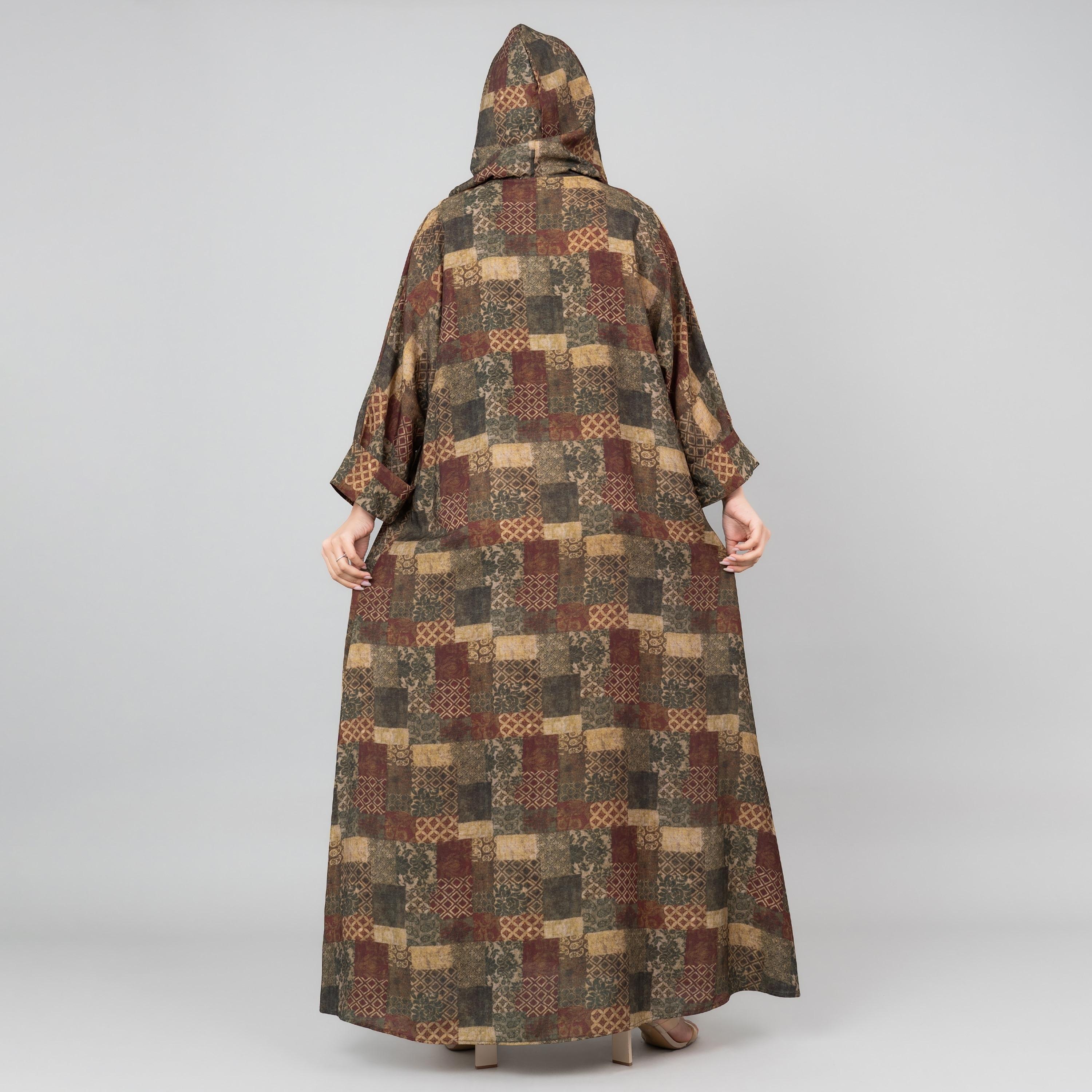 IKKXA Printed Hooded Women's Jalabiya-women-arabicclothing-jalabiyas-image-8