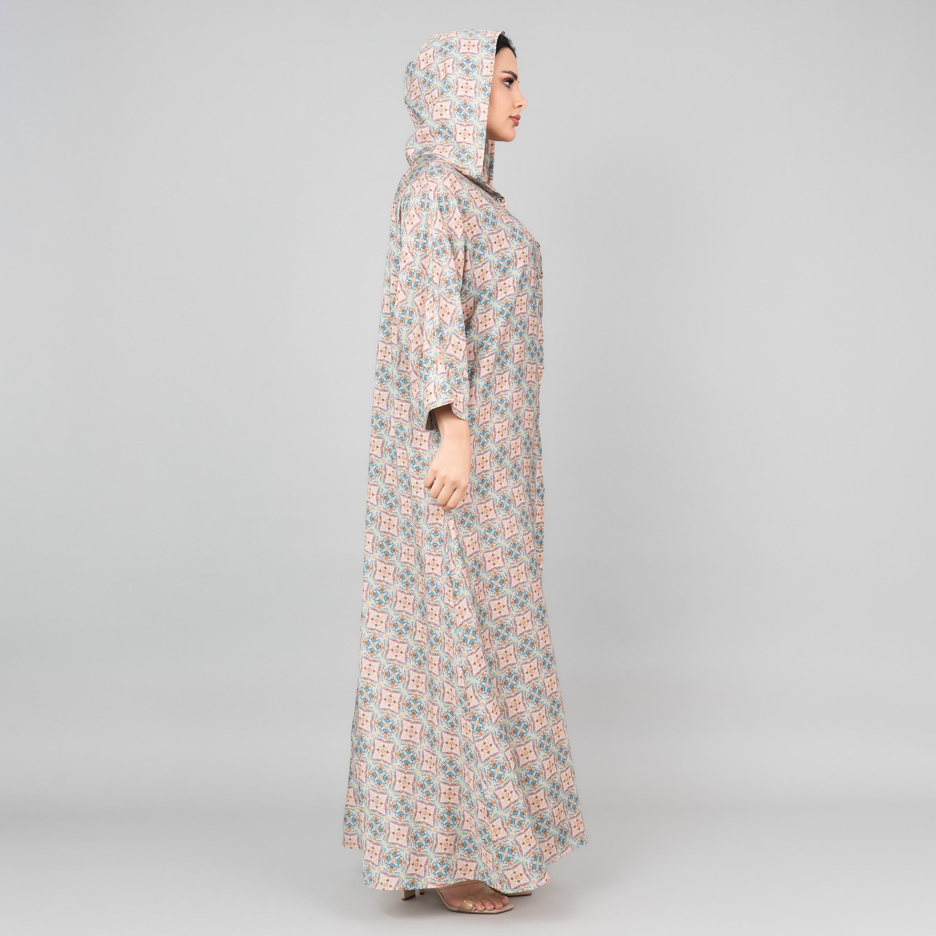IKKXA Printed Hooded Women's Jalabiya-women-arabicclothing-jalabiyas-image-11