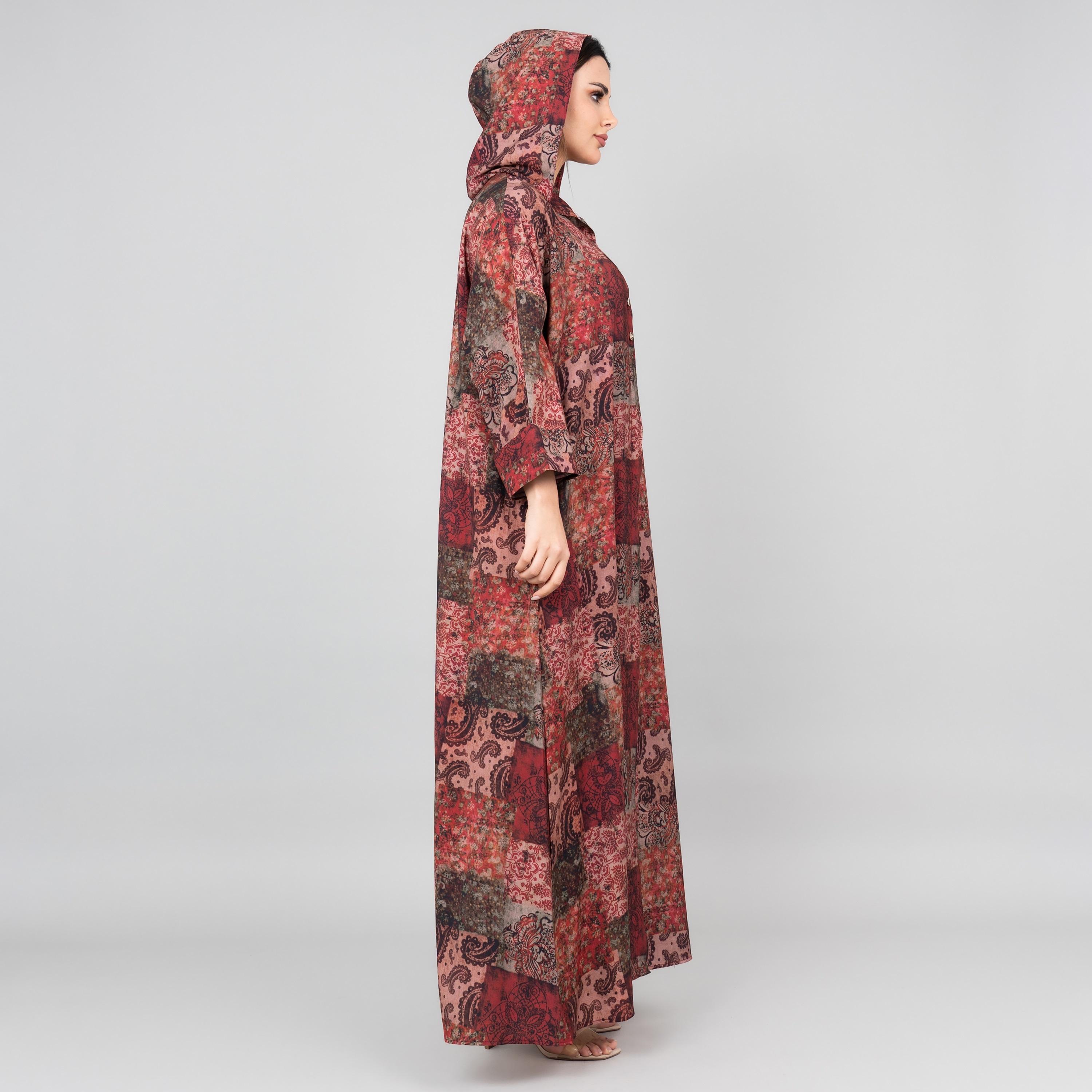 IKKXA Printed Hooded Women's Jalabiya-women-arabicclothing-jalabiyas-image-3
