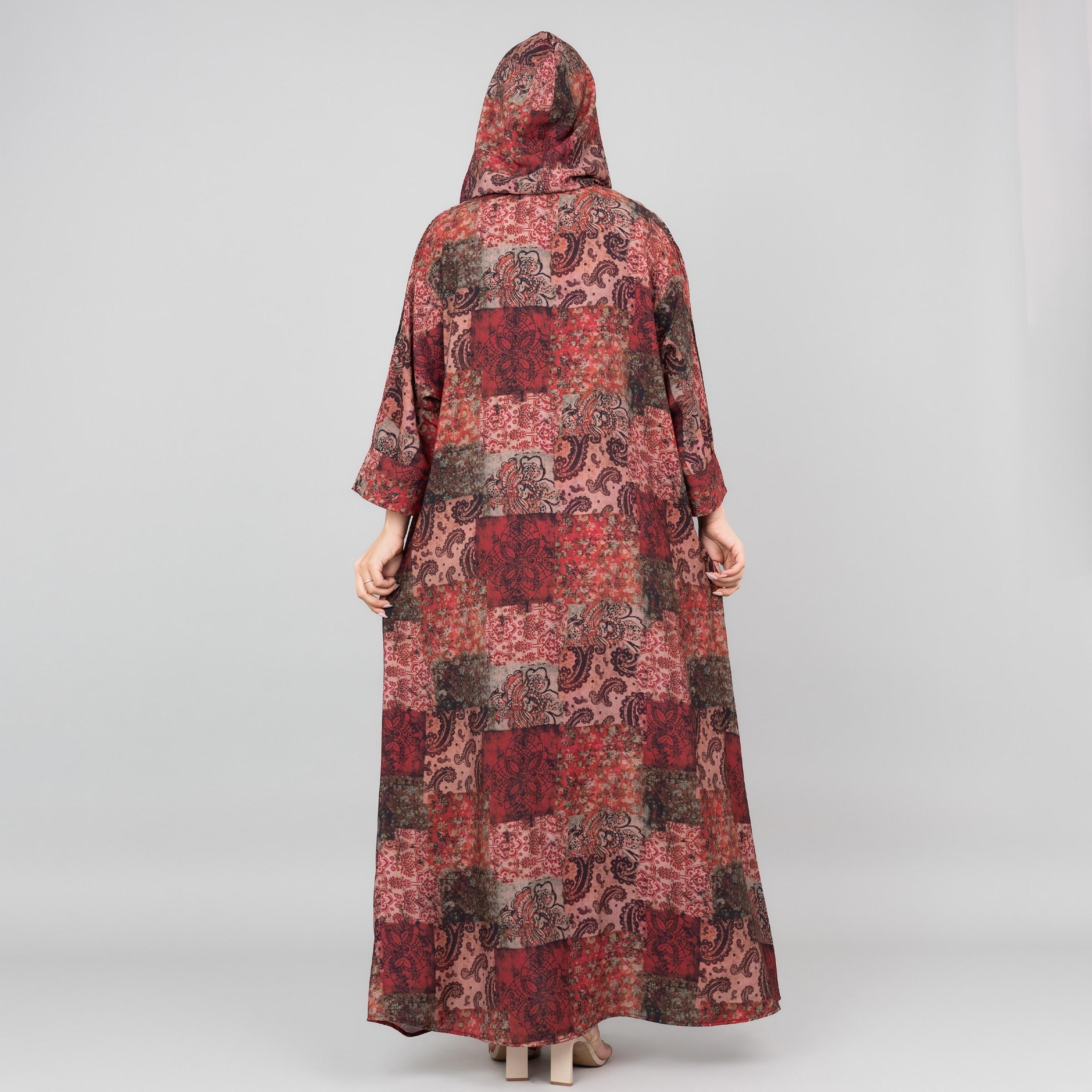 IKKXA Printed Hooded Women's Jalabiya-women-arabicclothing-jalabiyas-image-4