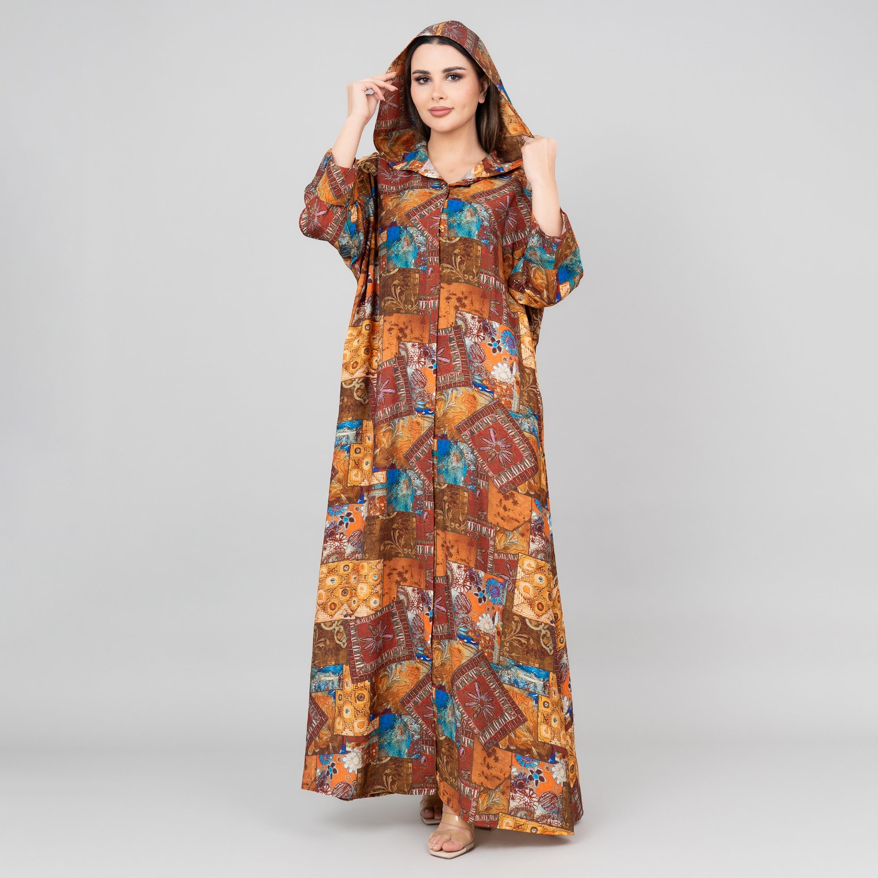 IKKXA Printed Hooded Women's Jalabiya-women-arabicclothing-jalabiyas-image-17