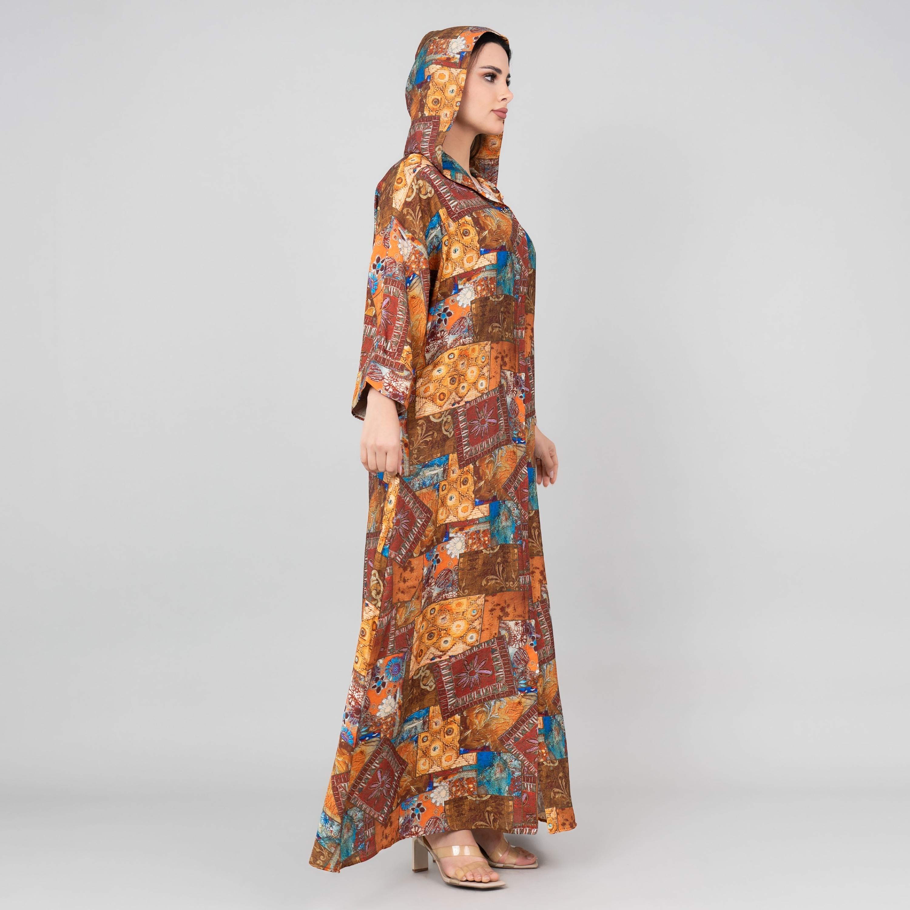 IKKXA Printed Hooded Women's Jalabiya-women-arabicclothing-jalabiyas-image-19