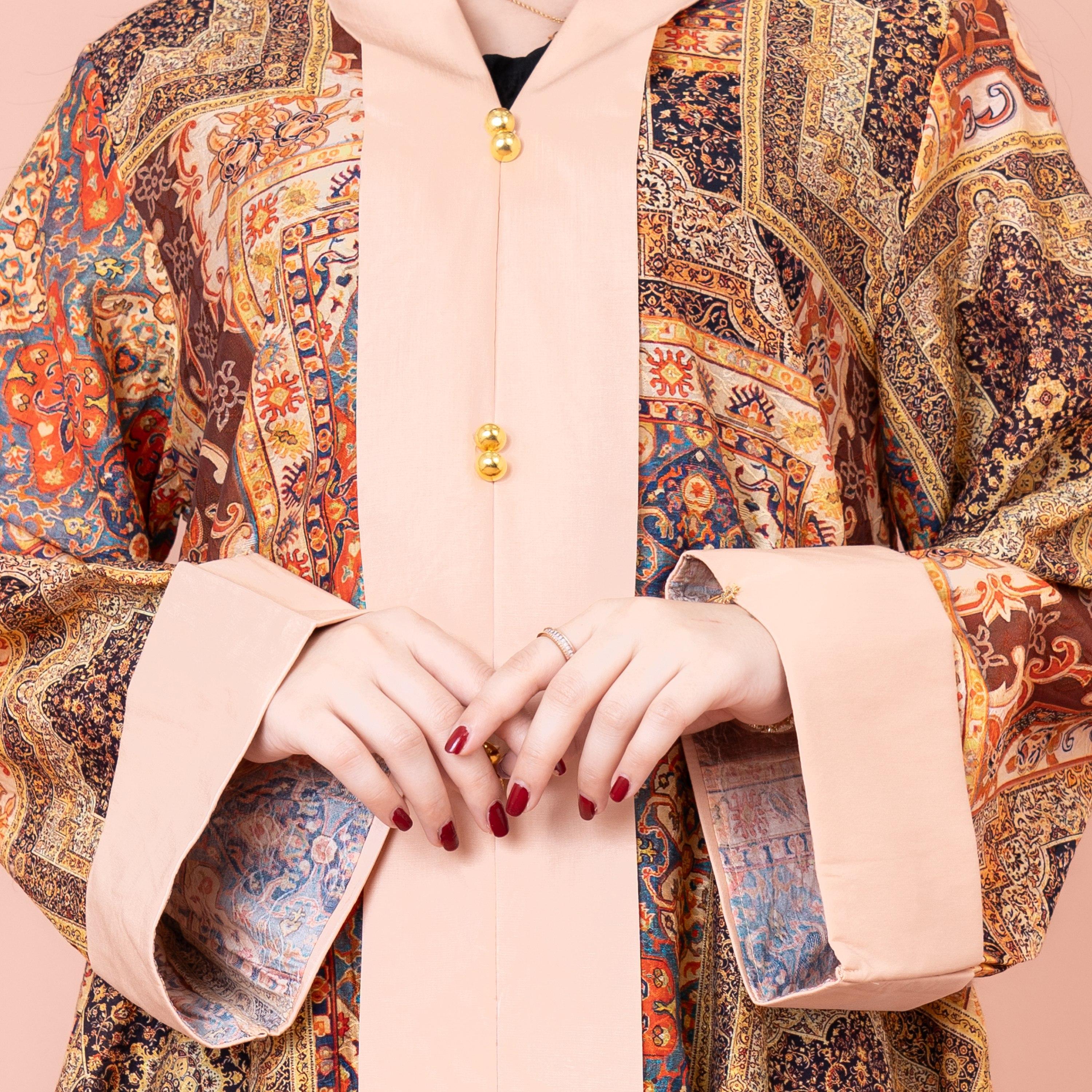 جلابية مطبوعة بالكامل وأساور متباينة من إيككسا-women-arabicclothing-jalabiyas-image-2
