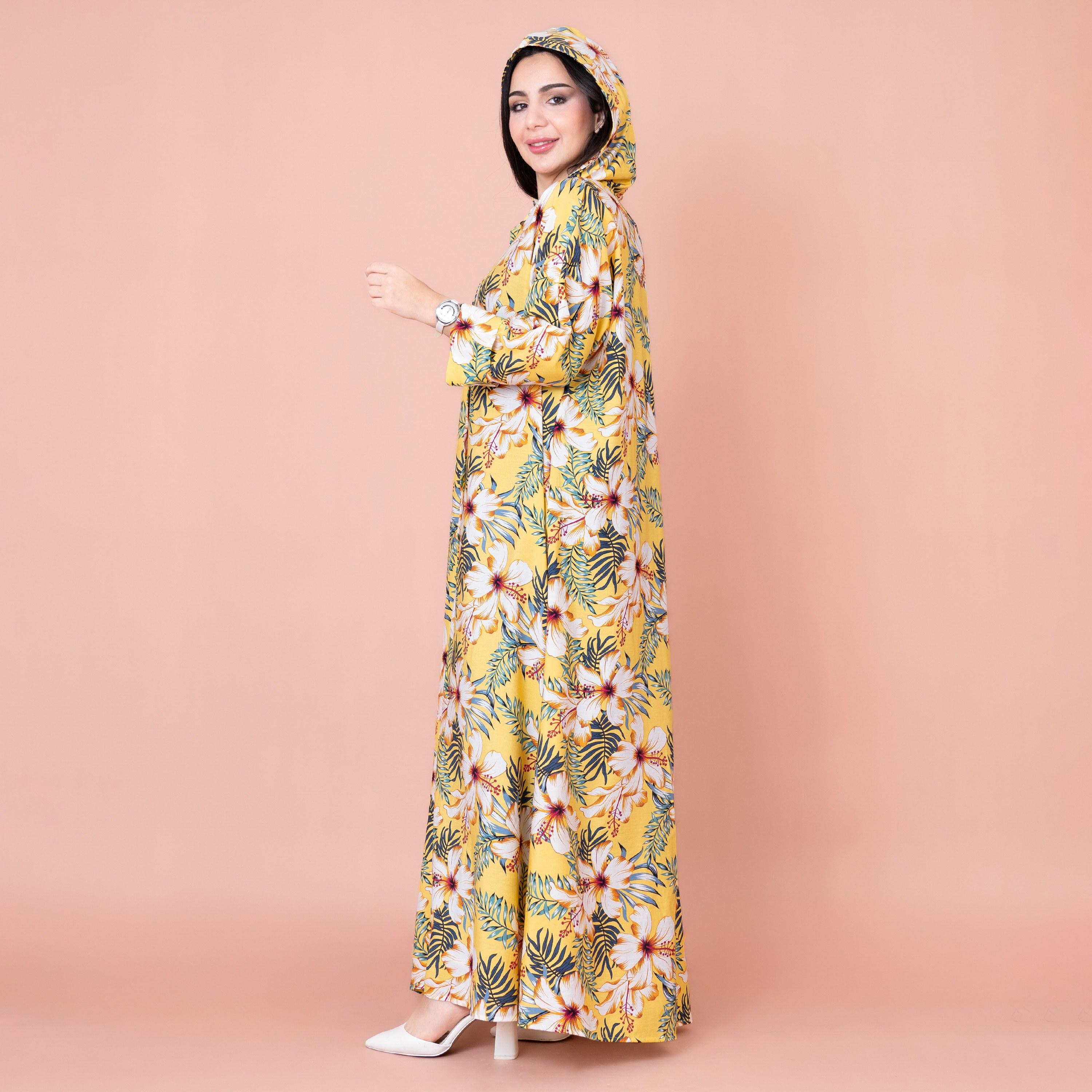 IKKXA Floral Printed Hooded Jalabiya-women-arabicclothing-jalabiyas-image-3