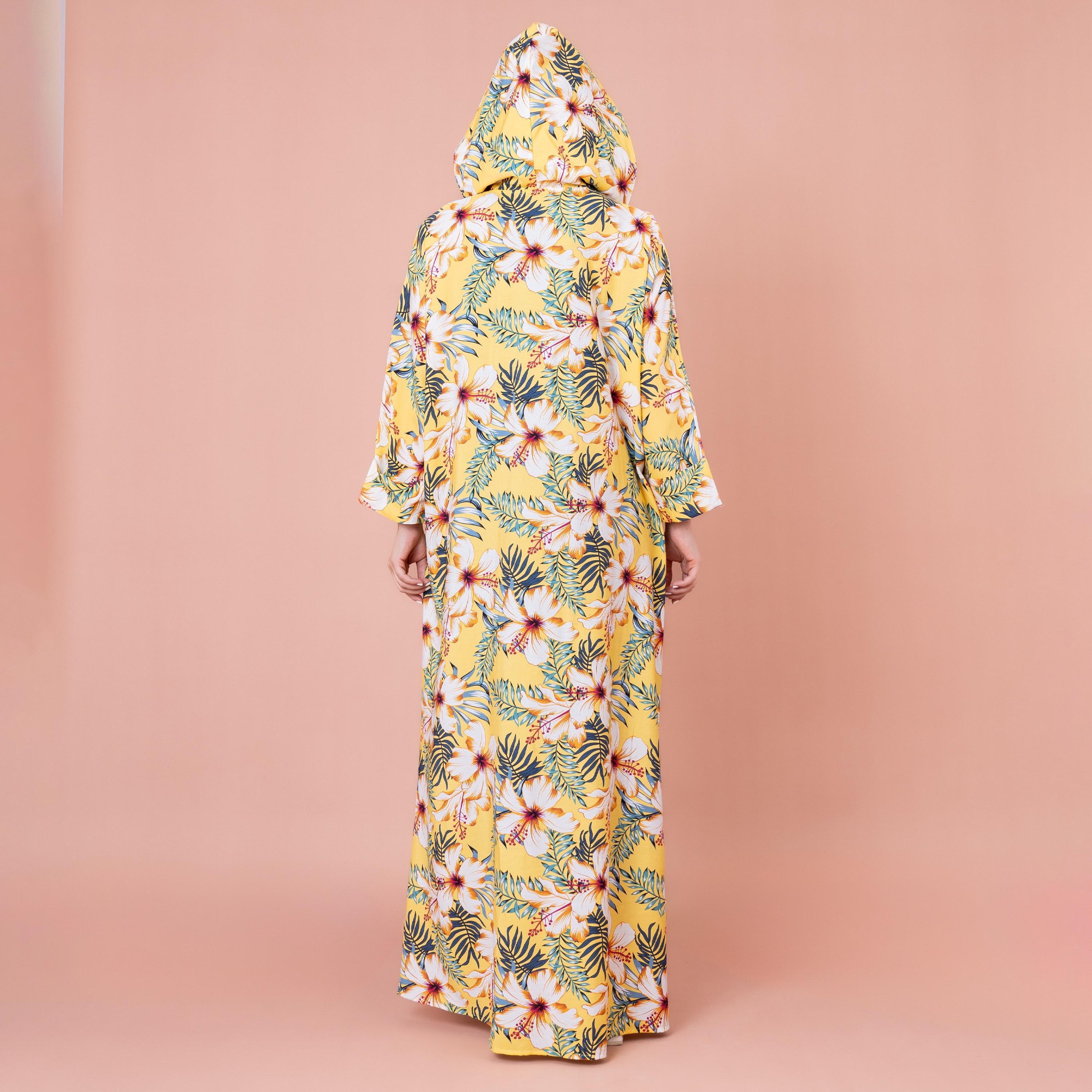 IKKXA Floral Printed Hooded Jalabiya-women-arabicclothing-jalabiyas-image-4
