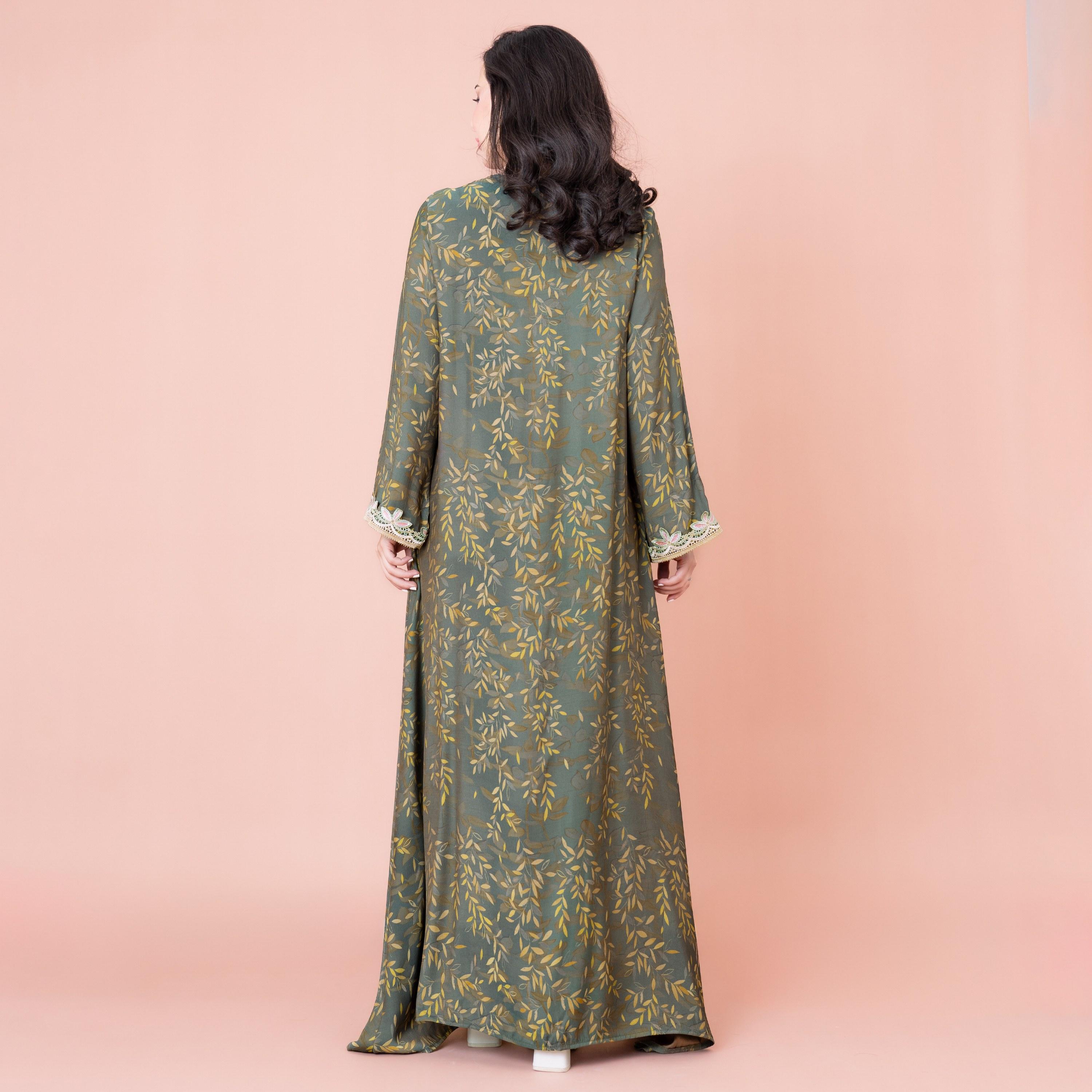 جلابية مزينة بأوراق شجر ومطرزة من إيككسا-women-arabicclothing-jalabiyas-image-4