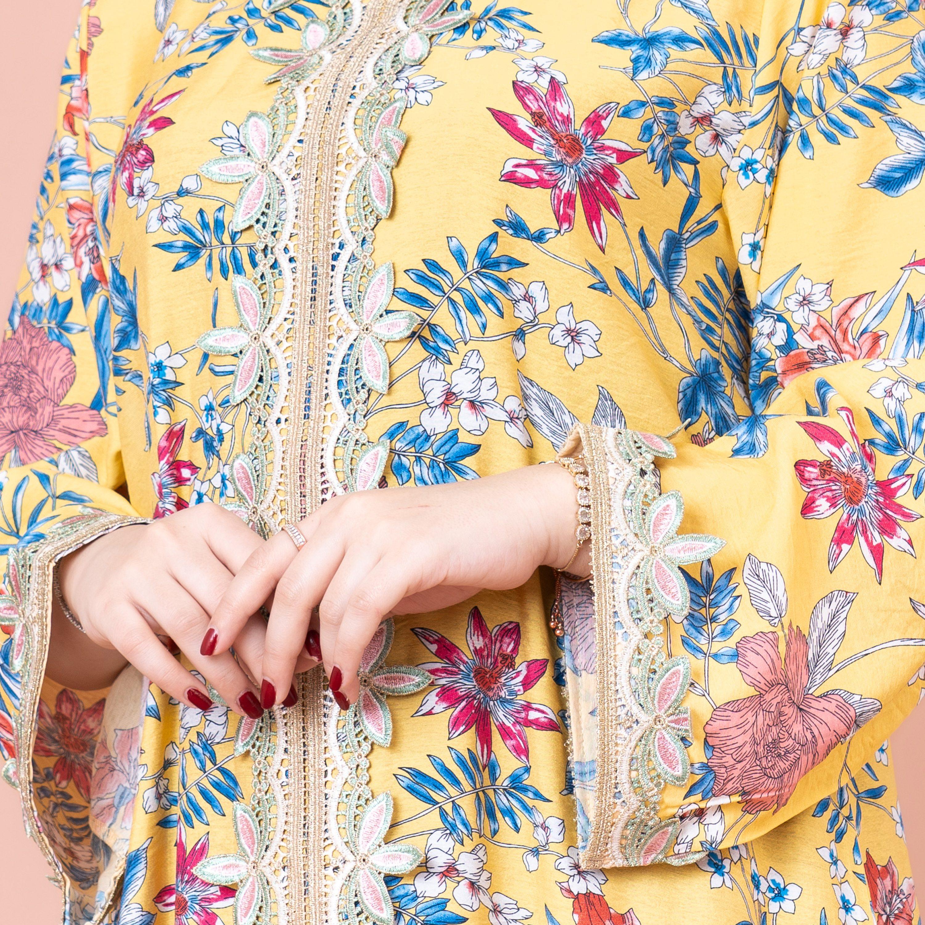IKKXA Floral Printed and Embroidered Jalabiya-women-arabicclothing-jalabiyas-image-2