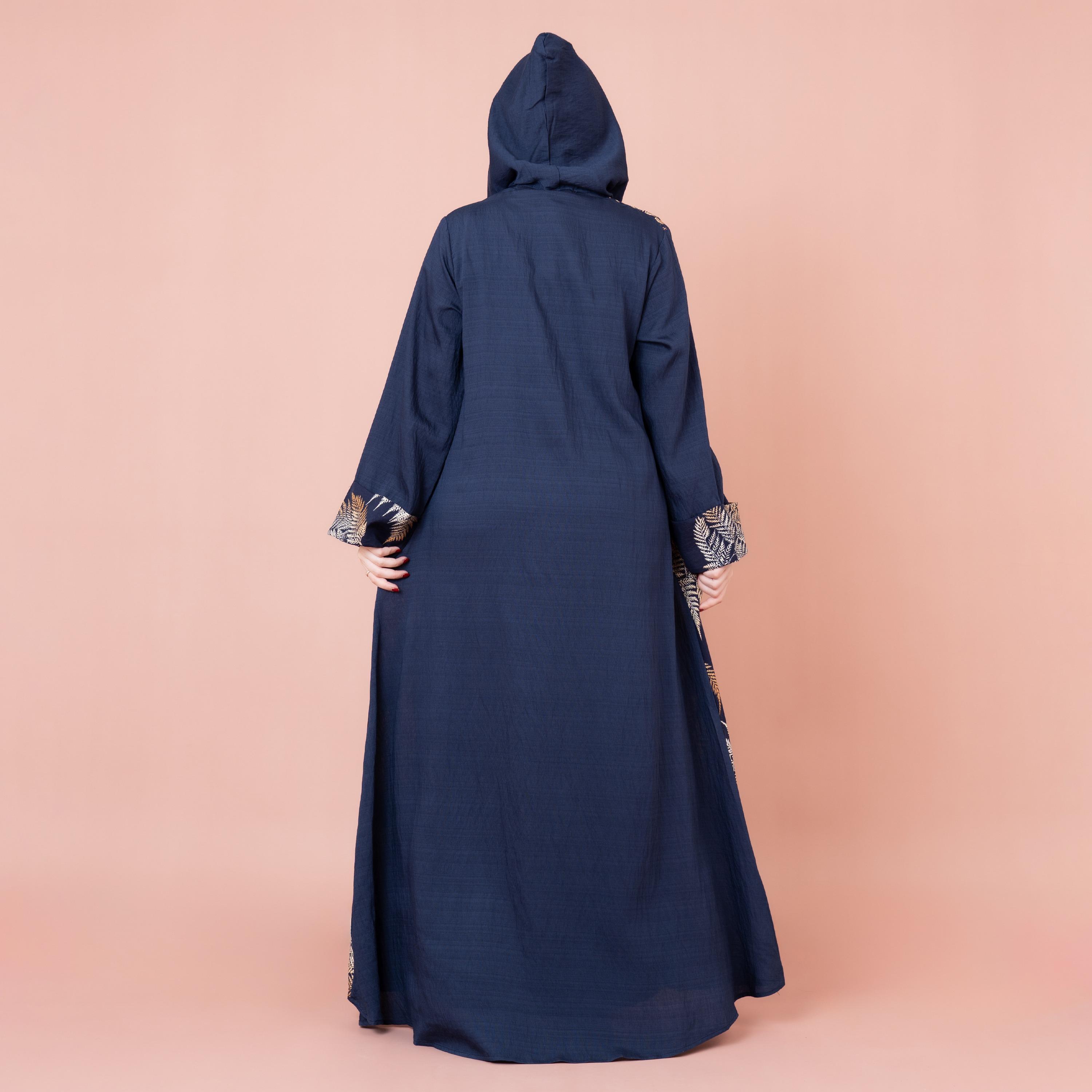 جلابية بغطاء رأس مطبوعة بأوراق شجر من إيككسا-women-arabicclothing-jalabiyas-image-5