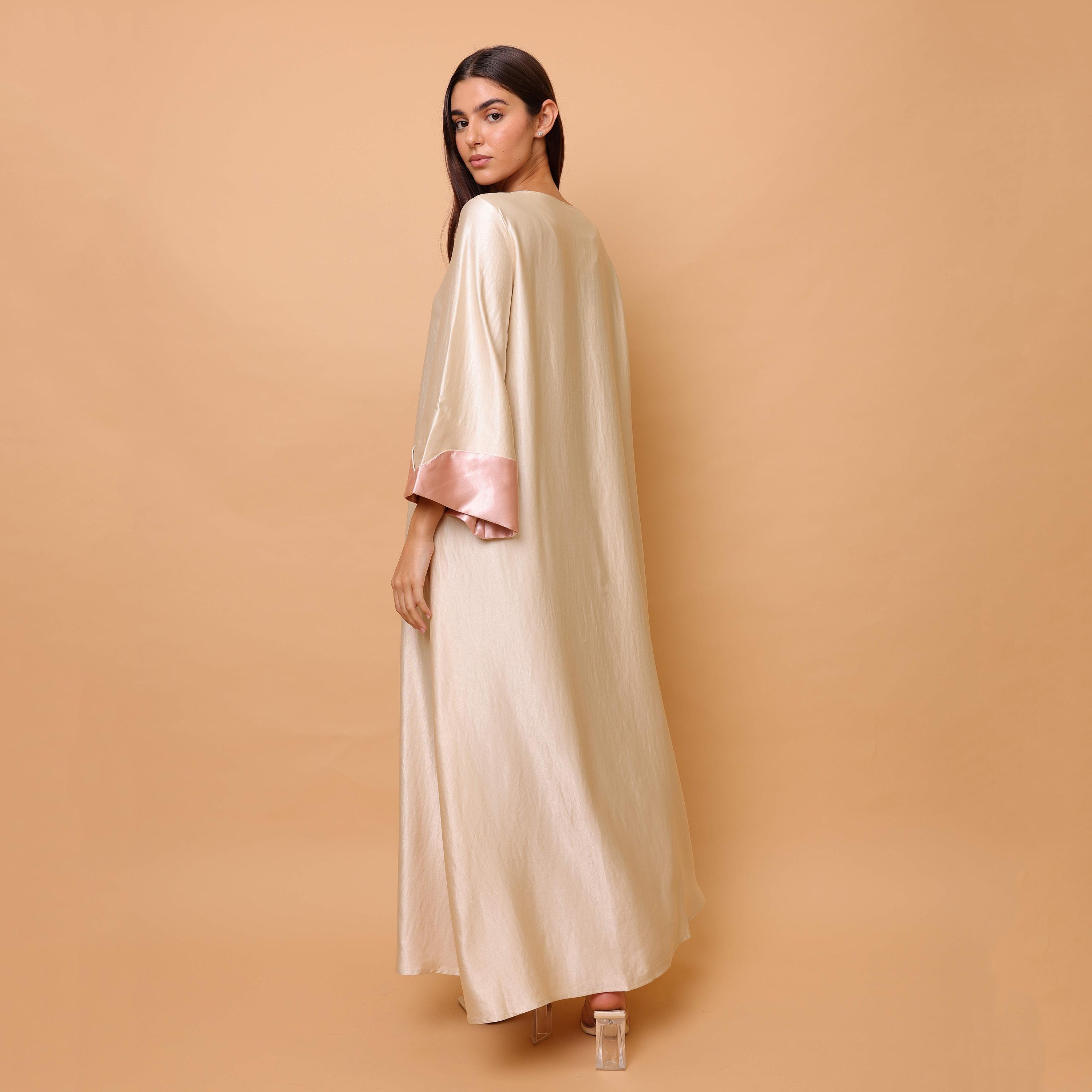 IKKXA Beaded Flower Wide Sleeves Women's Evening Jalabiya-women-clothing-dresses-image-4