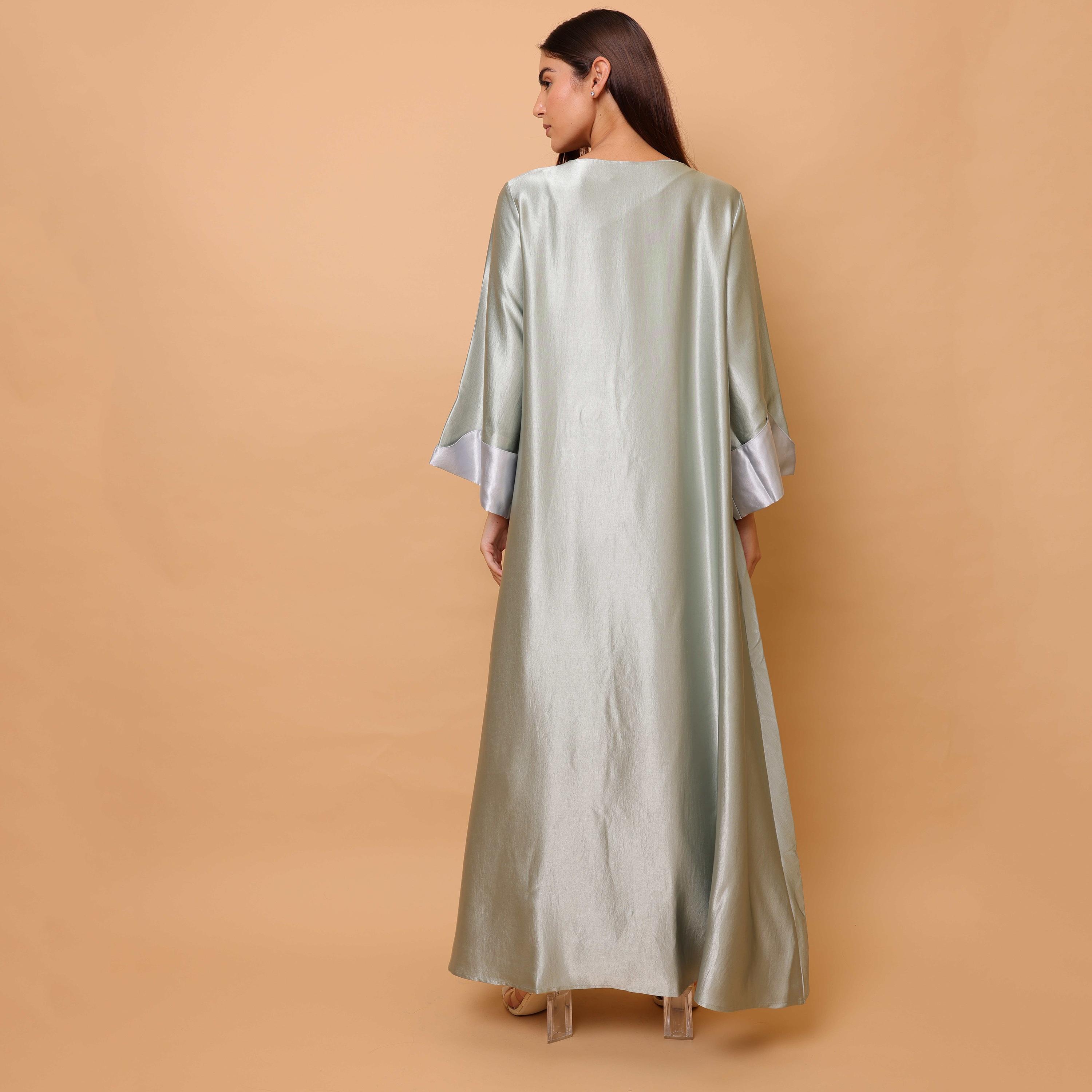 جلابية سهرة نسائية بزهور مزينة بالخرز وأكمام واسعة من إيككسا-women-clothing-dresses-image-8