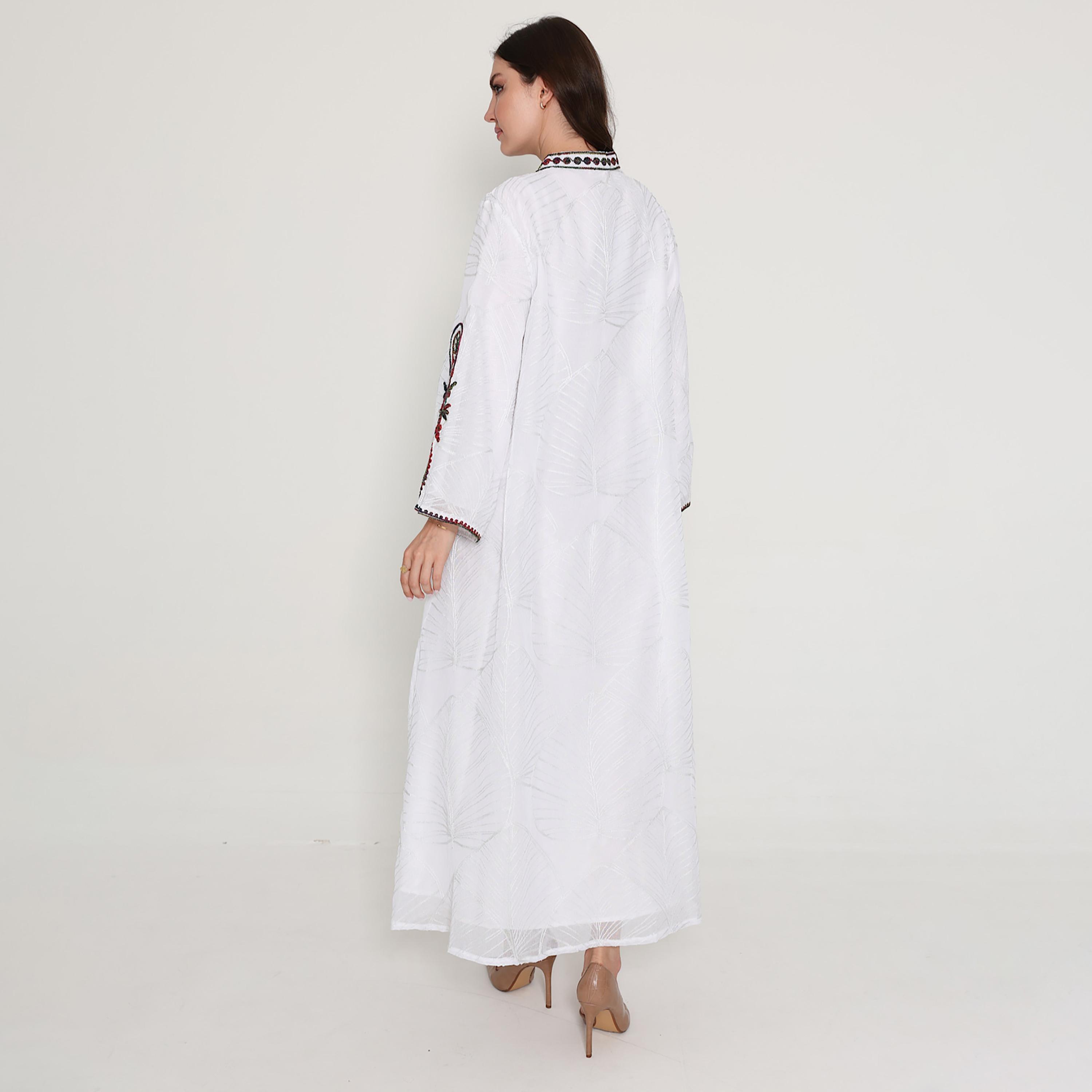 جلابية نسائية مطرزة بالكامل مع أحجار الراين وياقة ماندرين وأكمام واسعة من إيككسا-women-arabicclothing-jalabiyas-image-4