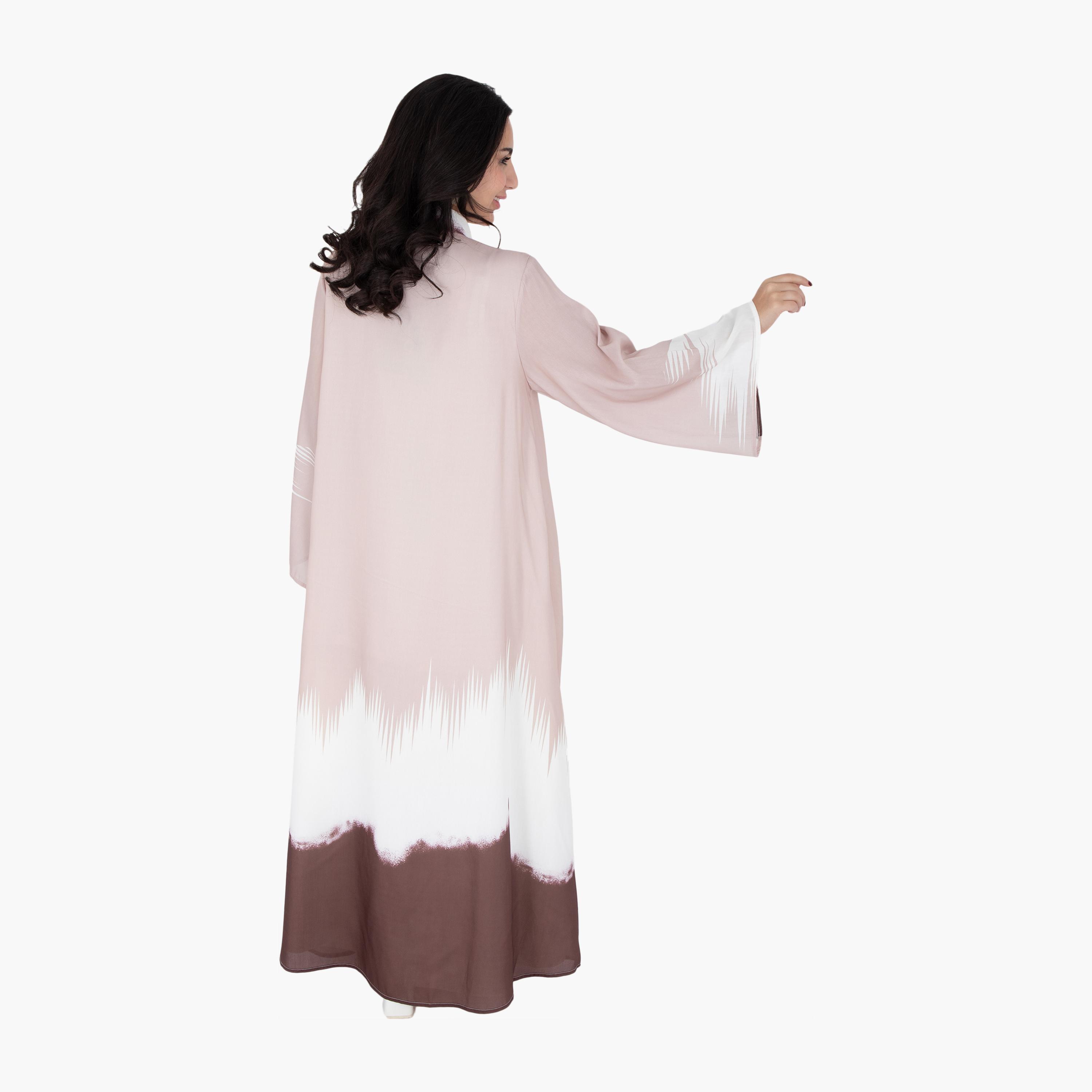 IKKXA Ombre & Beaded Flowers Flared Sleeves Women's Evening Jalabiya-women-arabicclothing-jalabiyas-image-10