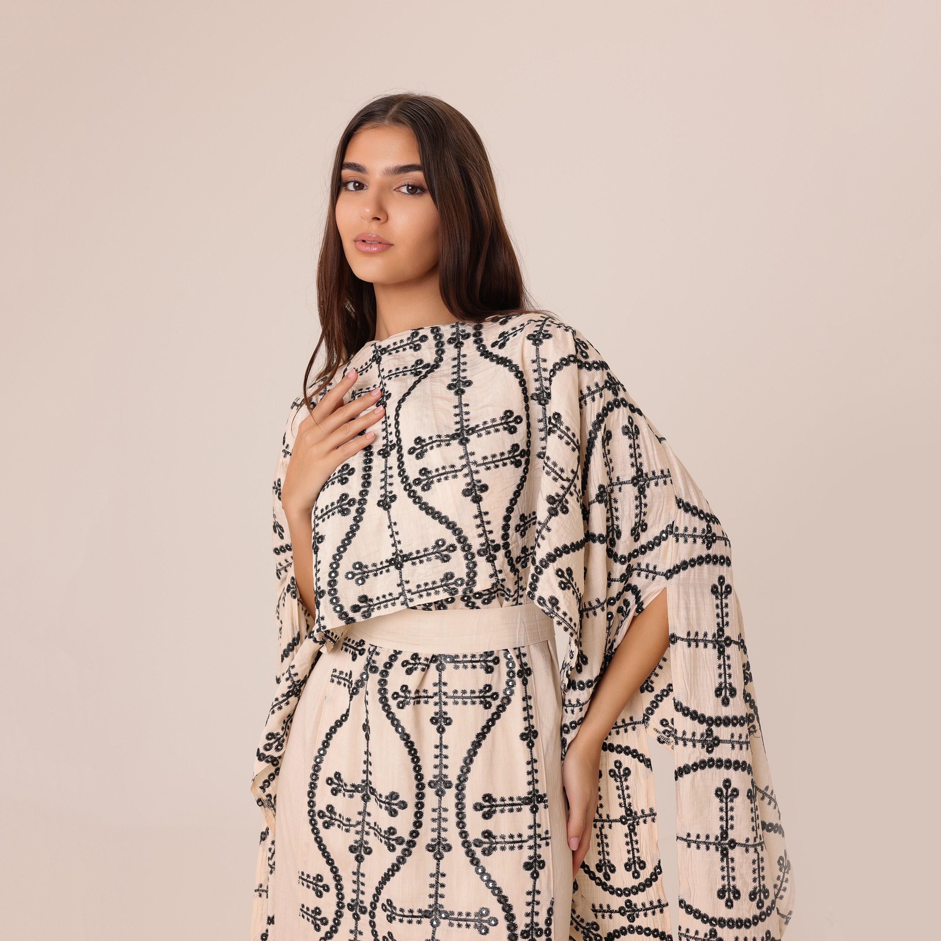 جلابية سهرة نسائية مطرزة مع عباءة علوية من إيككسا-women-arabicclothing-jalabiyas-image-2