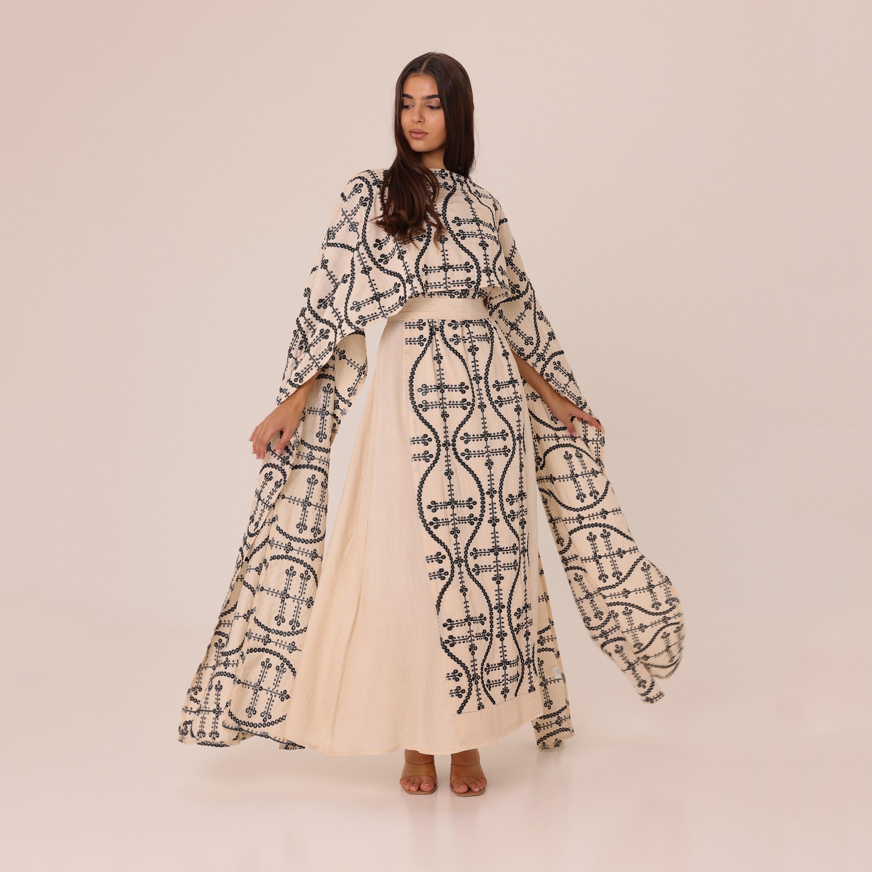 جلابية سهرة نسائية مطرزة مع عباءة علوية من إيككسا-women-arabicclothing-jalabiyas-image-3