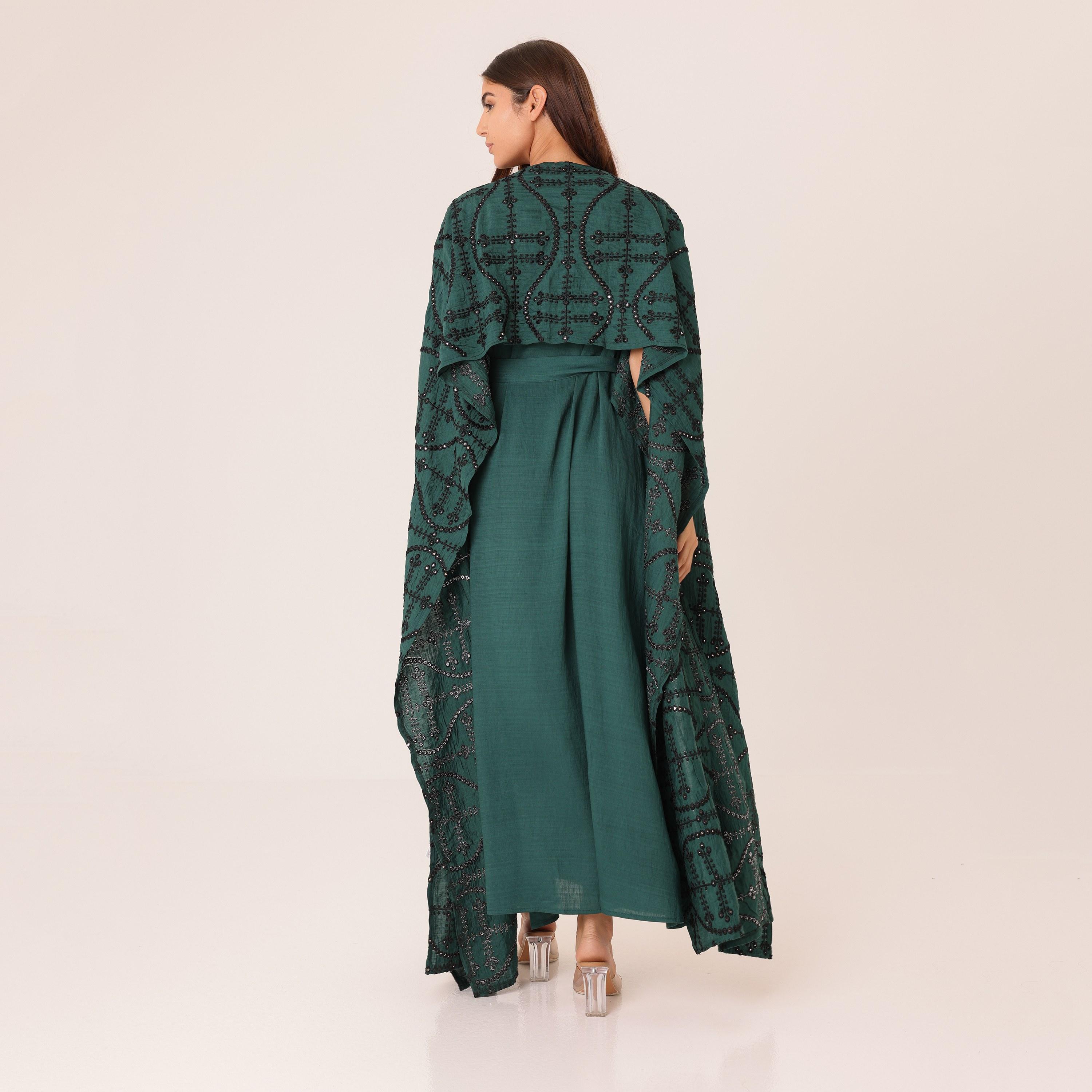 جلابية سهرة نسائية مطرزة مع عباءة علوية من إيككسا-women-arabicclothing-jalabiyas-image-11
