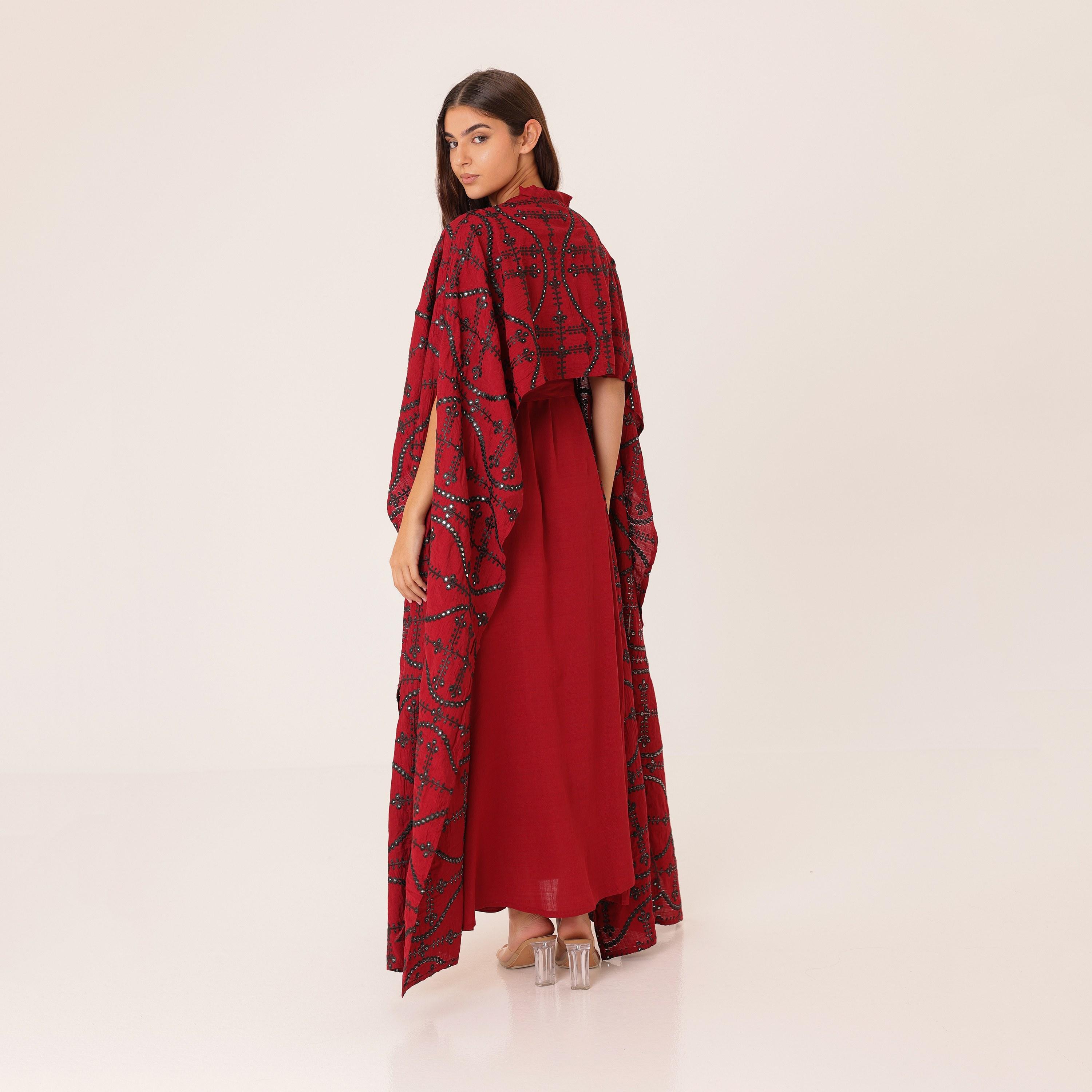جلابية سهرة نسائية مطرزة مع عباءة علوية من إيككسا-women-arabicclothing-jalabiyas-image-8