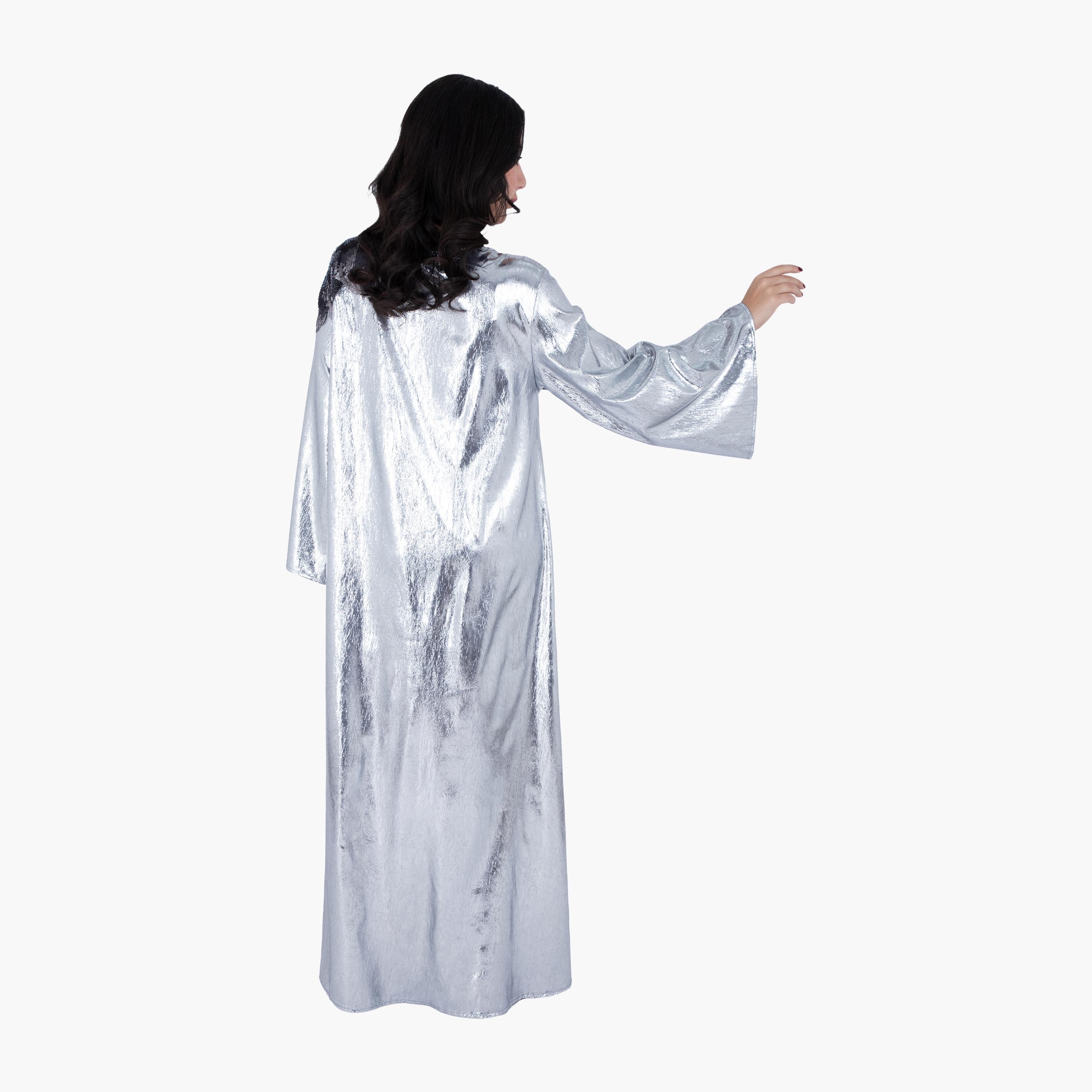 جلابية سهرة معدنية مطرزة ومطرزة بالترتر وأكمام واسعة من إككسا-women-arabicclothing-jalabiyas-image-9