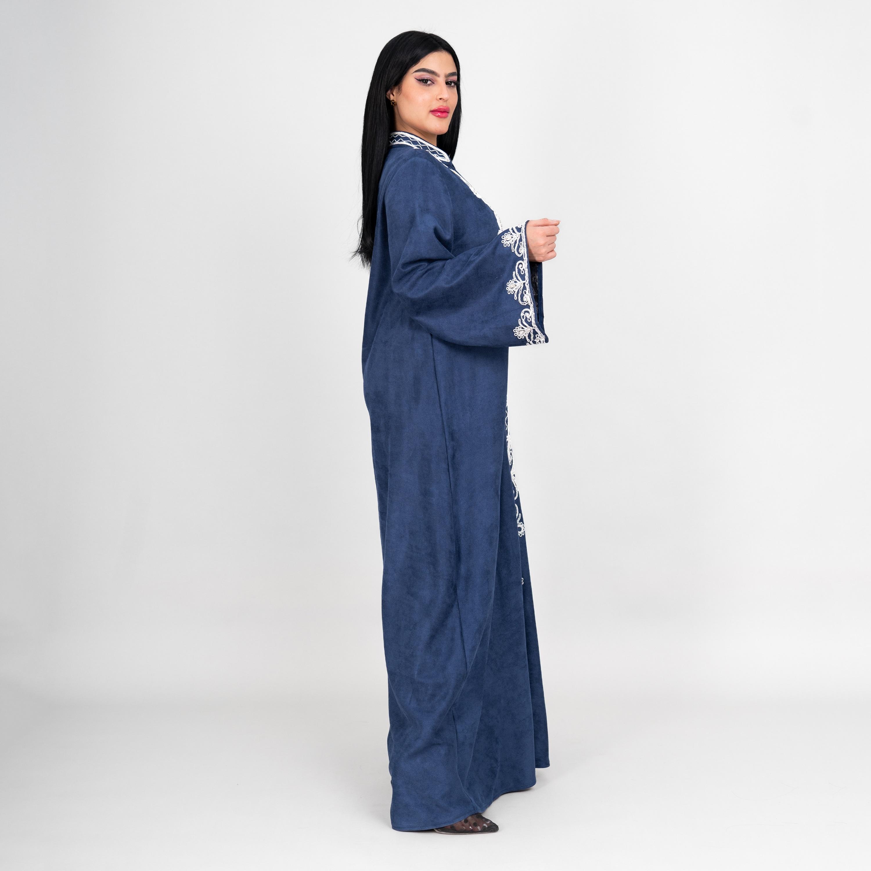 IKKXA Thread Embroidered Mandarin Collar Flared Sleeves Women's Evening Jalabiya-women-arabicclothing-jalabiyas-image-11
