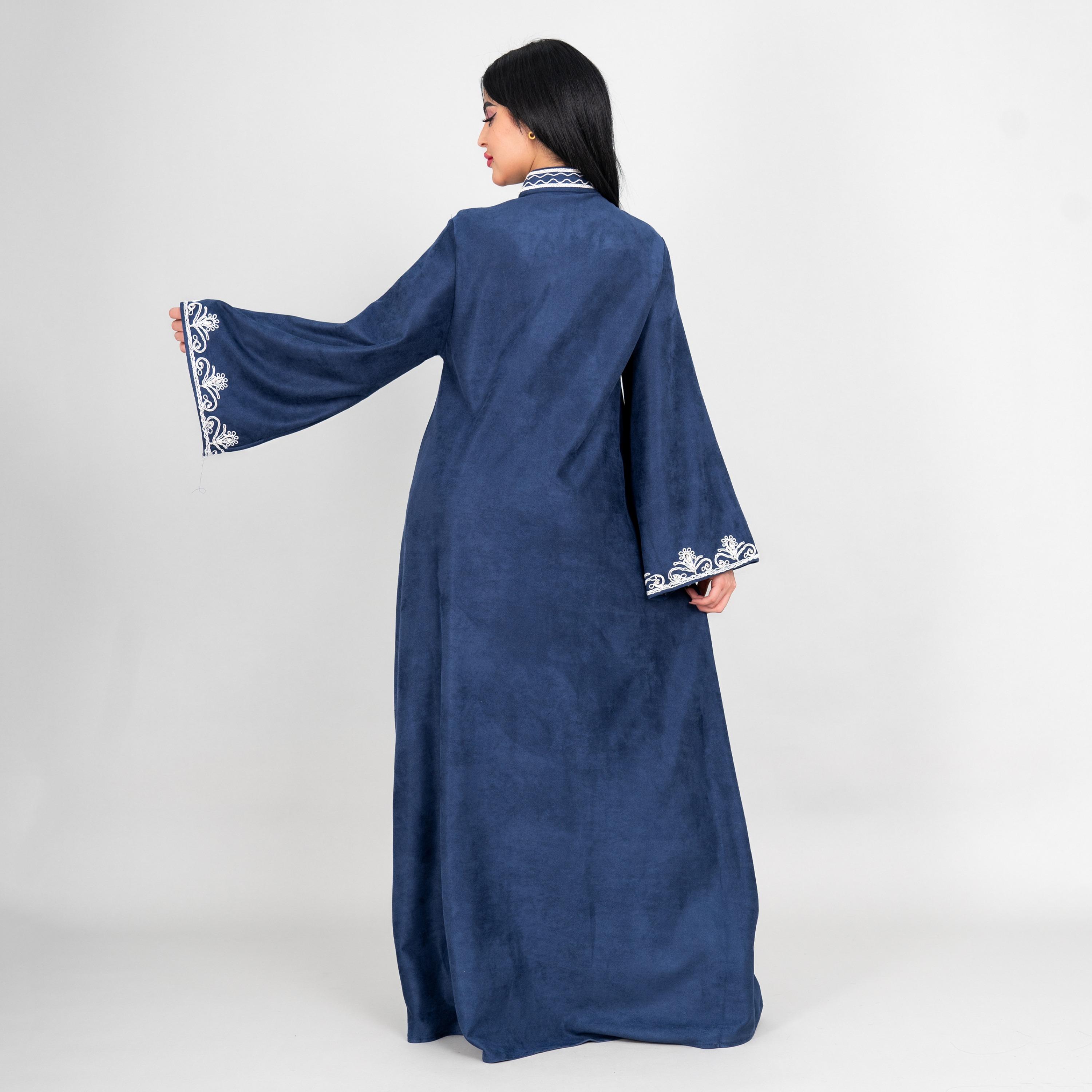 IKKXA Thread Embroidered Mandarin Collar Flared Sleeves Women's Evening Jalabiya-women-arabicclothing-jalabiyas-image-12