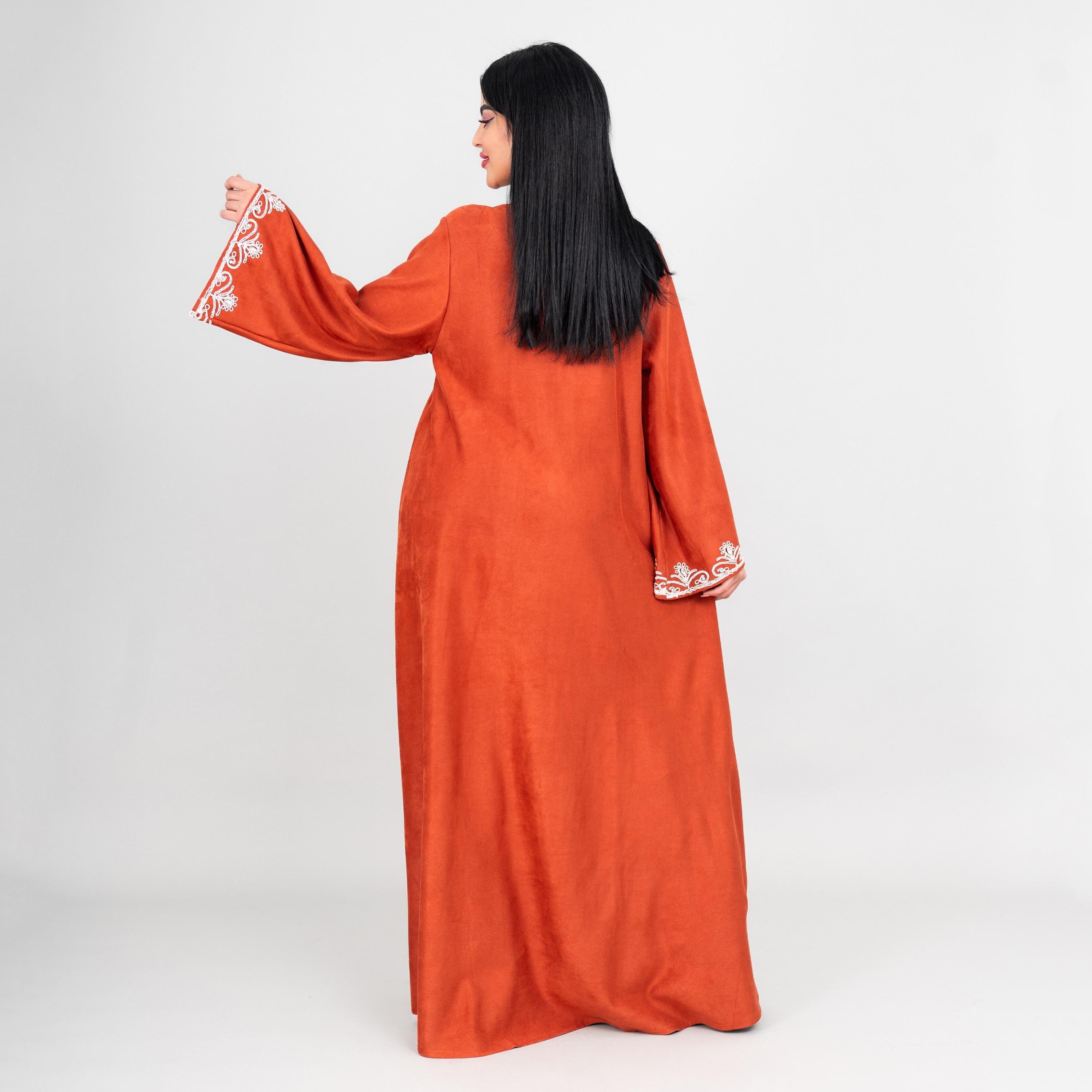 IKKXA Thread Embroidered Mandarin Collar Flared Sleeves Women's Evening Jalabiya-women-arabicclothing-jalabiyas-image-8