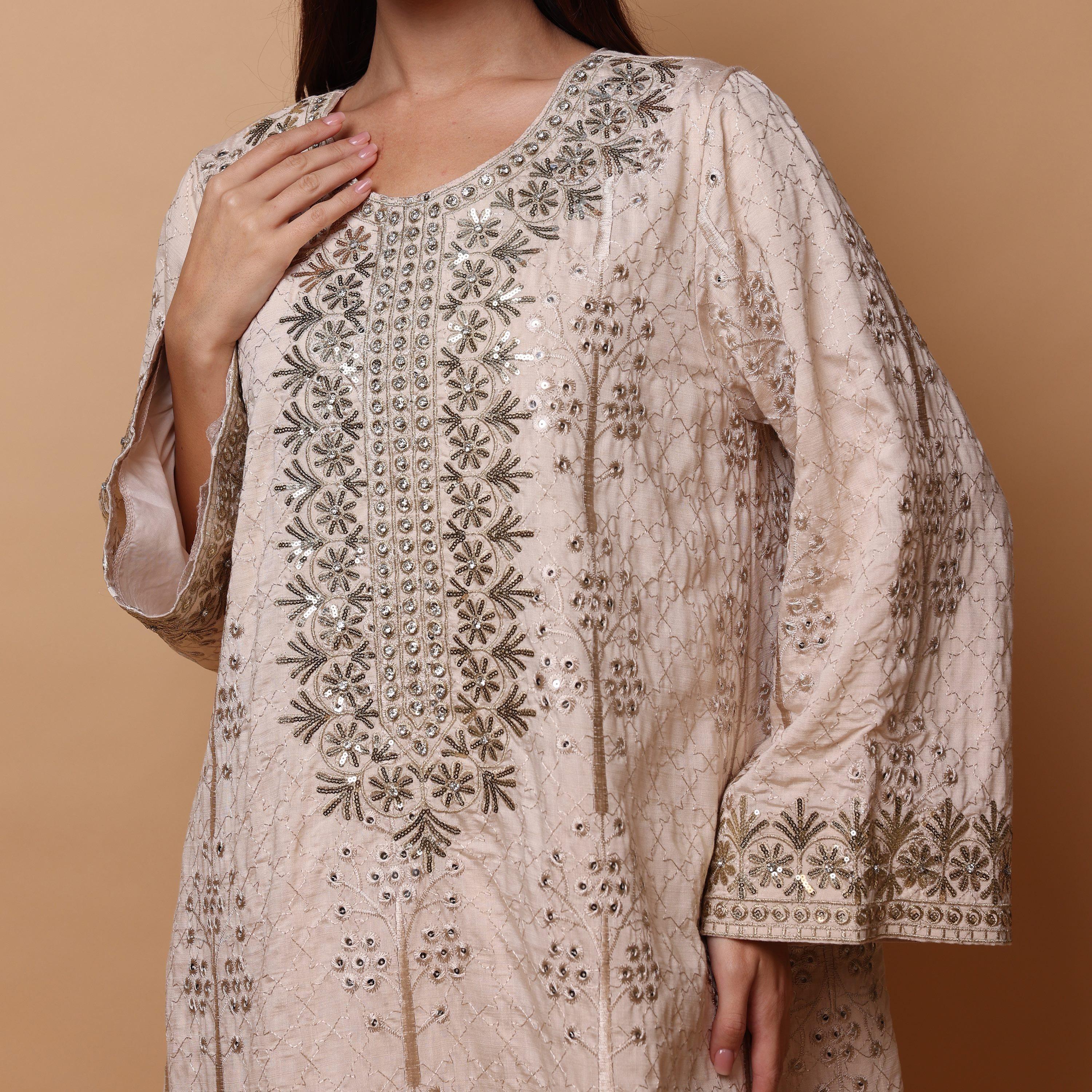 IKKXA All-Over Embroidered Wide Sleeves Women's Evening Jalabiya-women-arabicclothing-jalabiyas-image-2