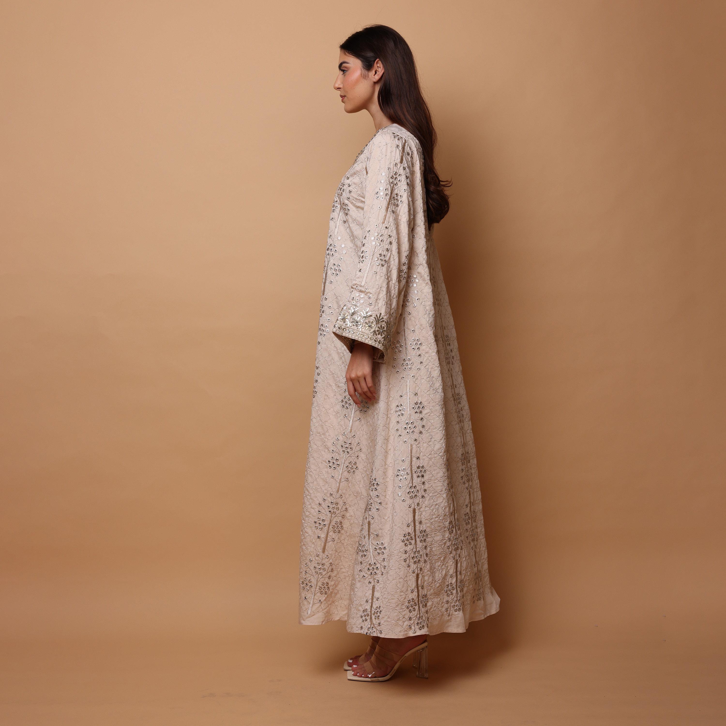IKKXA All-Over Embroidered Wide Sleeves Women's Evening Jalabiya-women-arabicclothing-jalabiyas-image-4