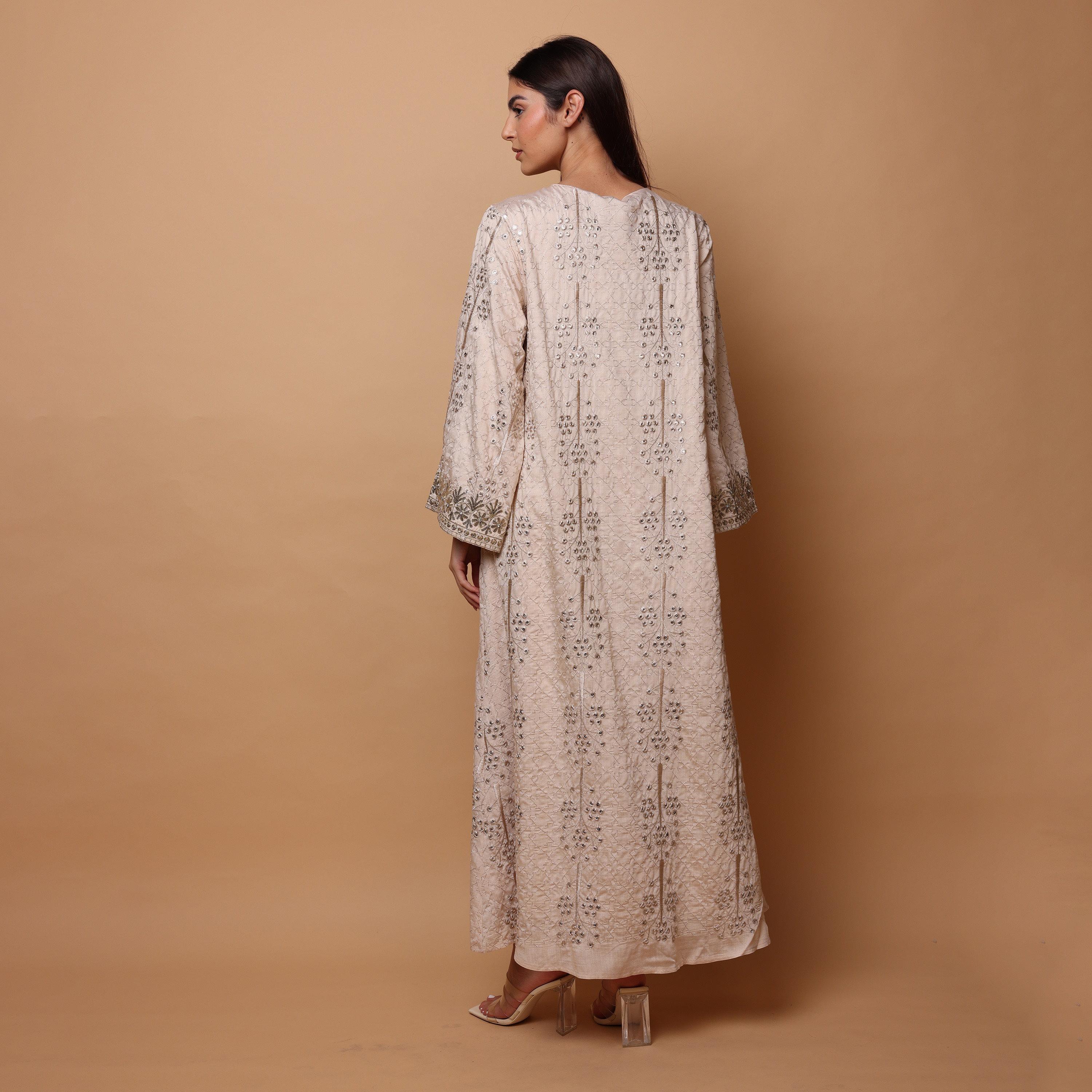 IKKXA All-Over Embroidered Wide Sleeves Women's Evening Jalabiya-women-arabicclothing-jalabiyas-image-5