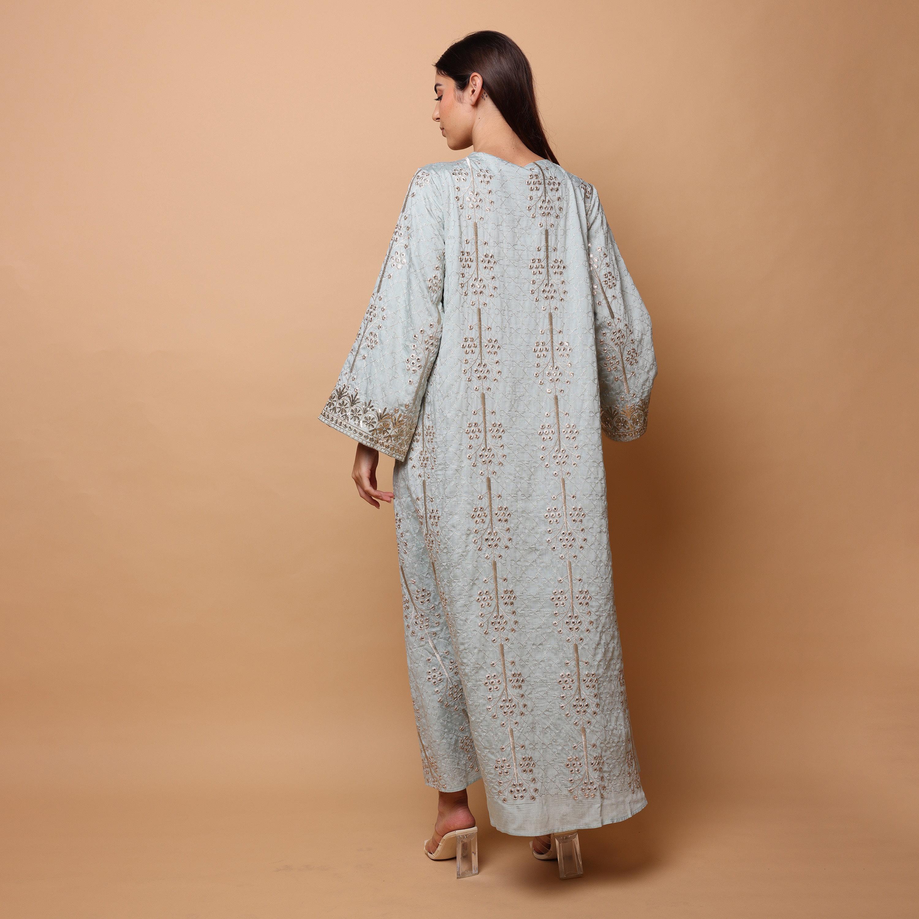 IKKXA All-Over Embroidered Wide Sleeves Women's Evening Jalabiya-women-arabicclothing-jalabiyas-image-5