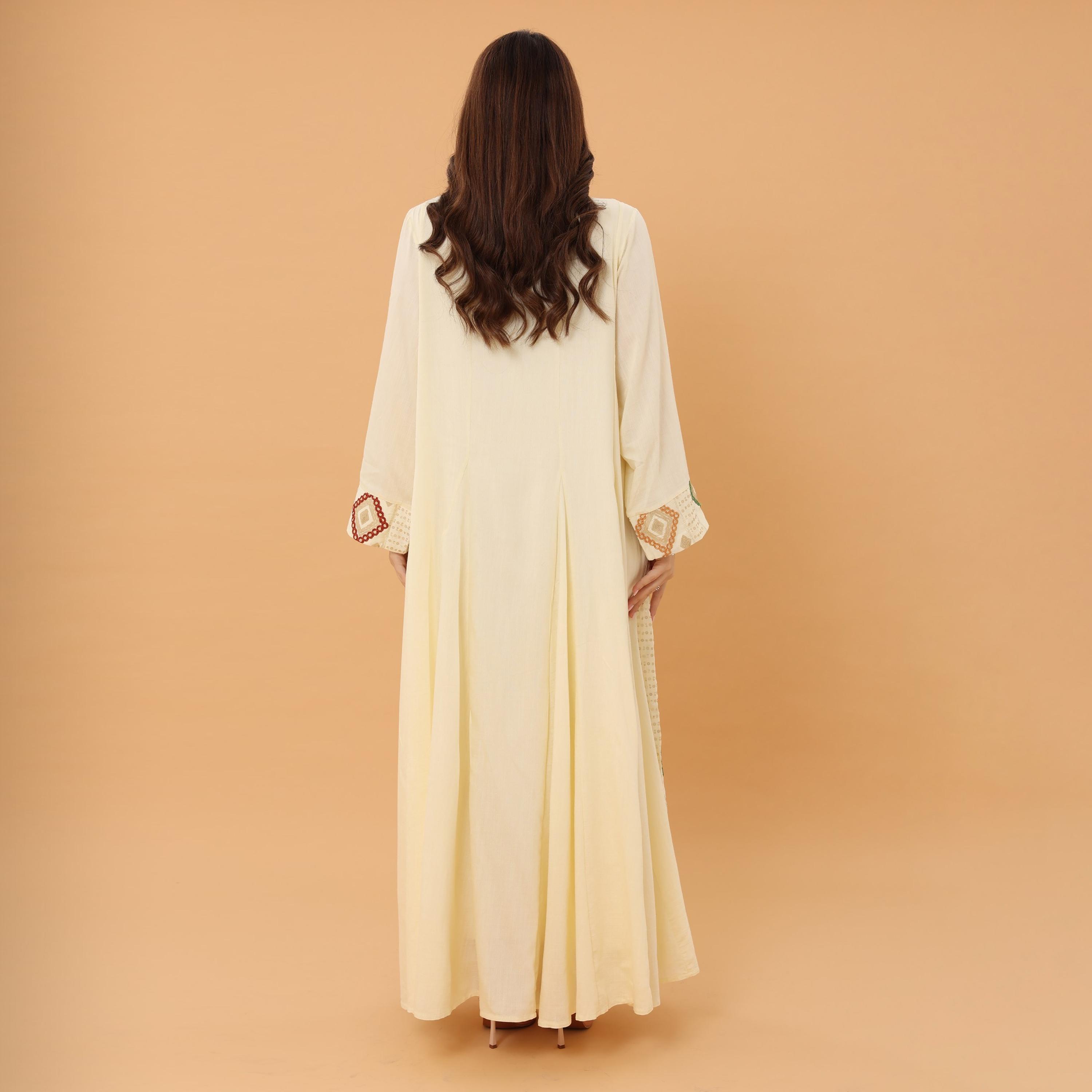 IKKXA Geometric Embroidered and Sequined Women's Evening Jalabiya-women-arabicclothing-jalabiyas-image-9