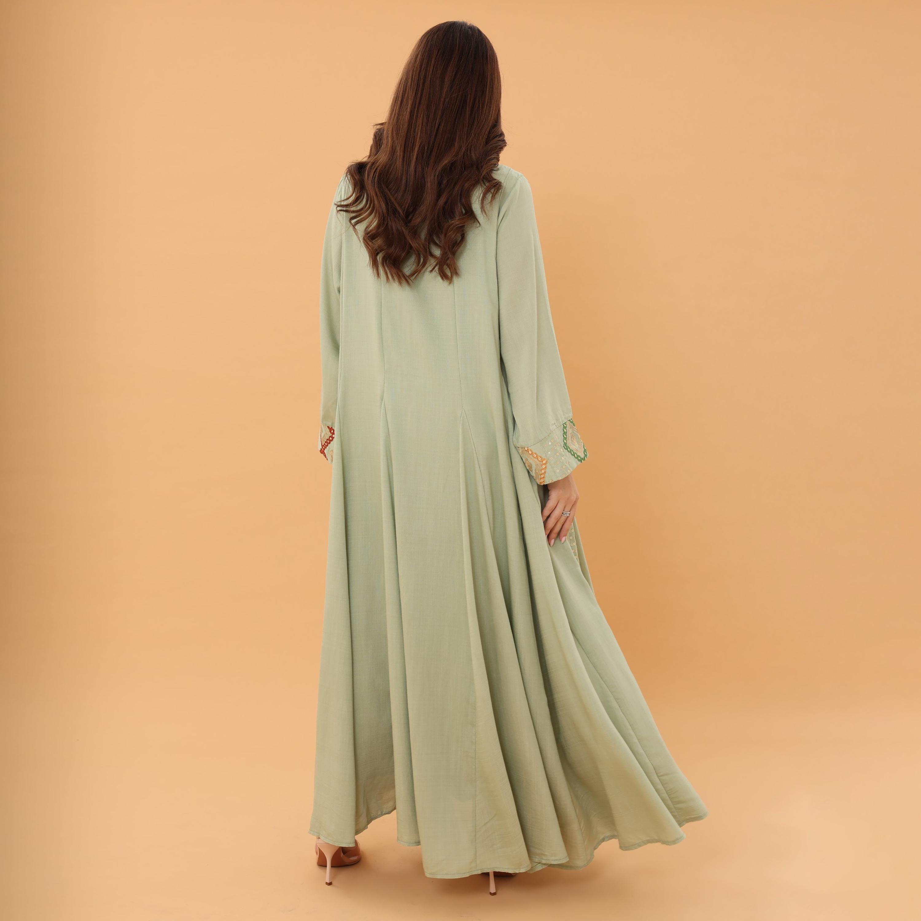 IKKXA Geometric Embroidered and Sequined Women's Evening Jalabiya-women-arabicclothing-jalabiyas-image-14