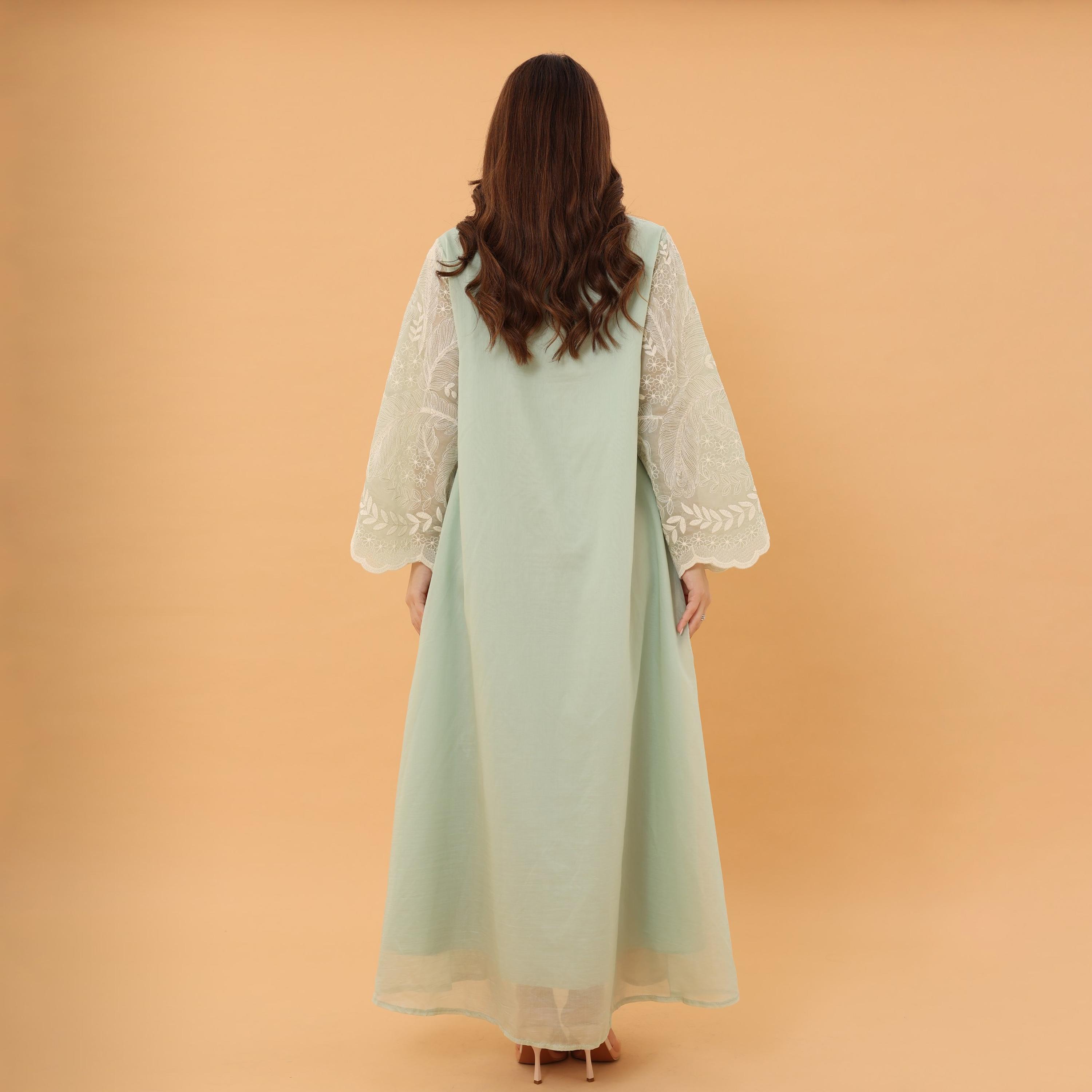 IKKXA Wide Sleeves Lace Embroidered Women's Jalabiya-women-clothing-dresses-image-8