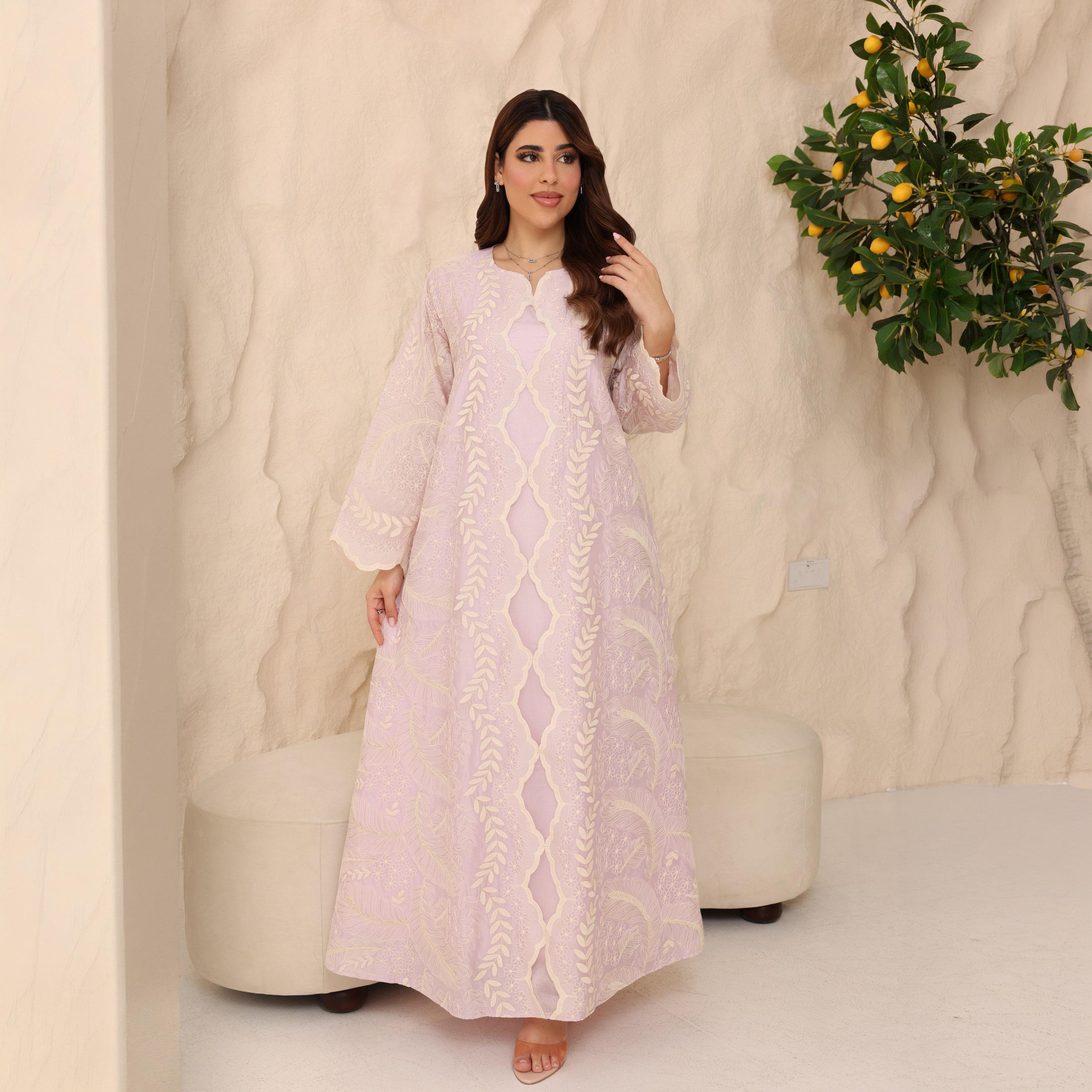 IKKXA Wide Sleeves Lace Embroidered Women's Jalabiya-women-clothing-dresses-image-9