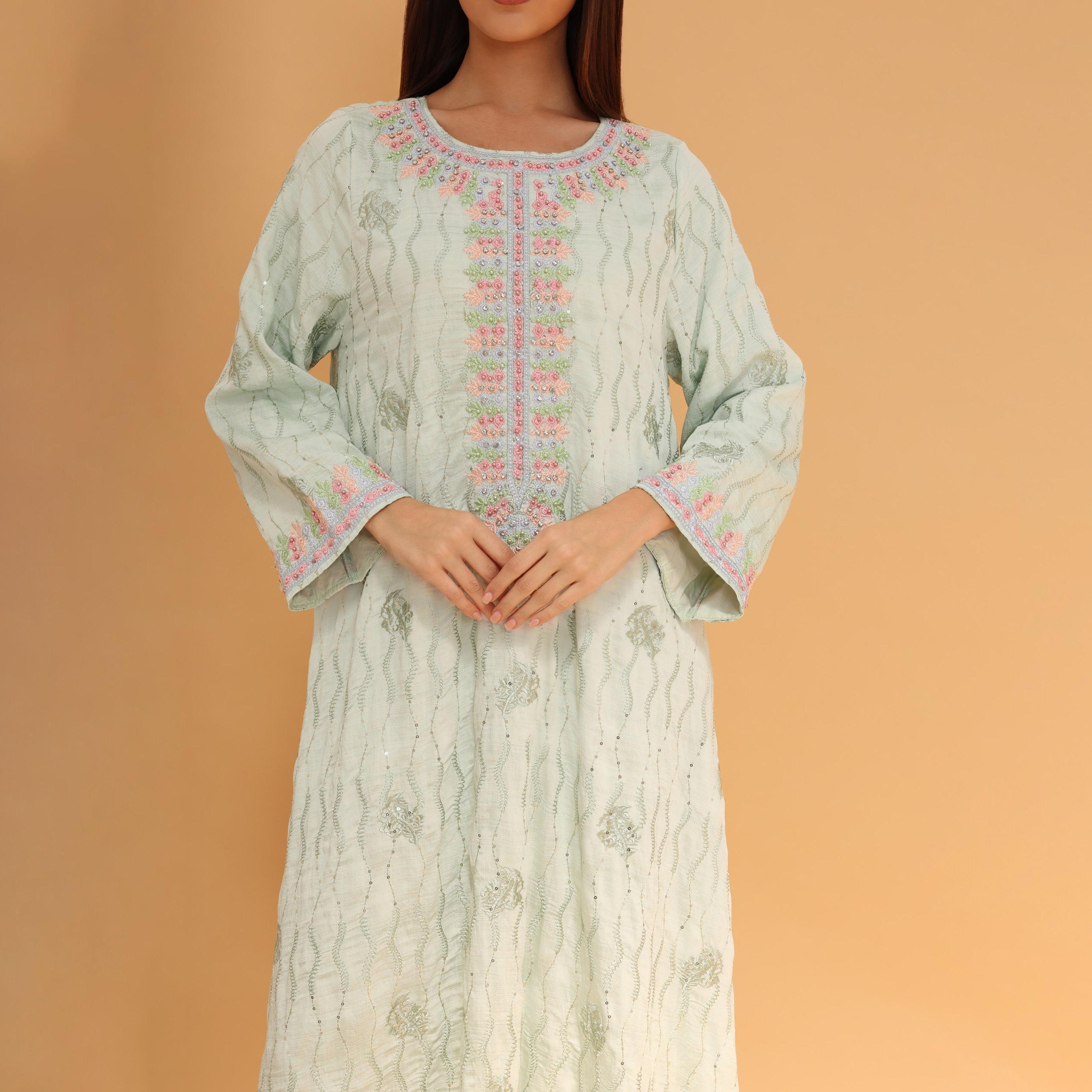 IKKXA All Over Embroidered and Sequined Women's Jalabiya-women-arabicclothing-jalabiyas-image-7